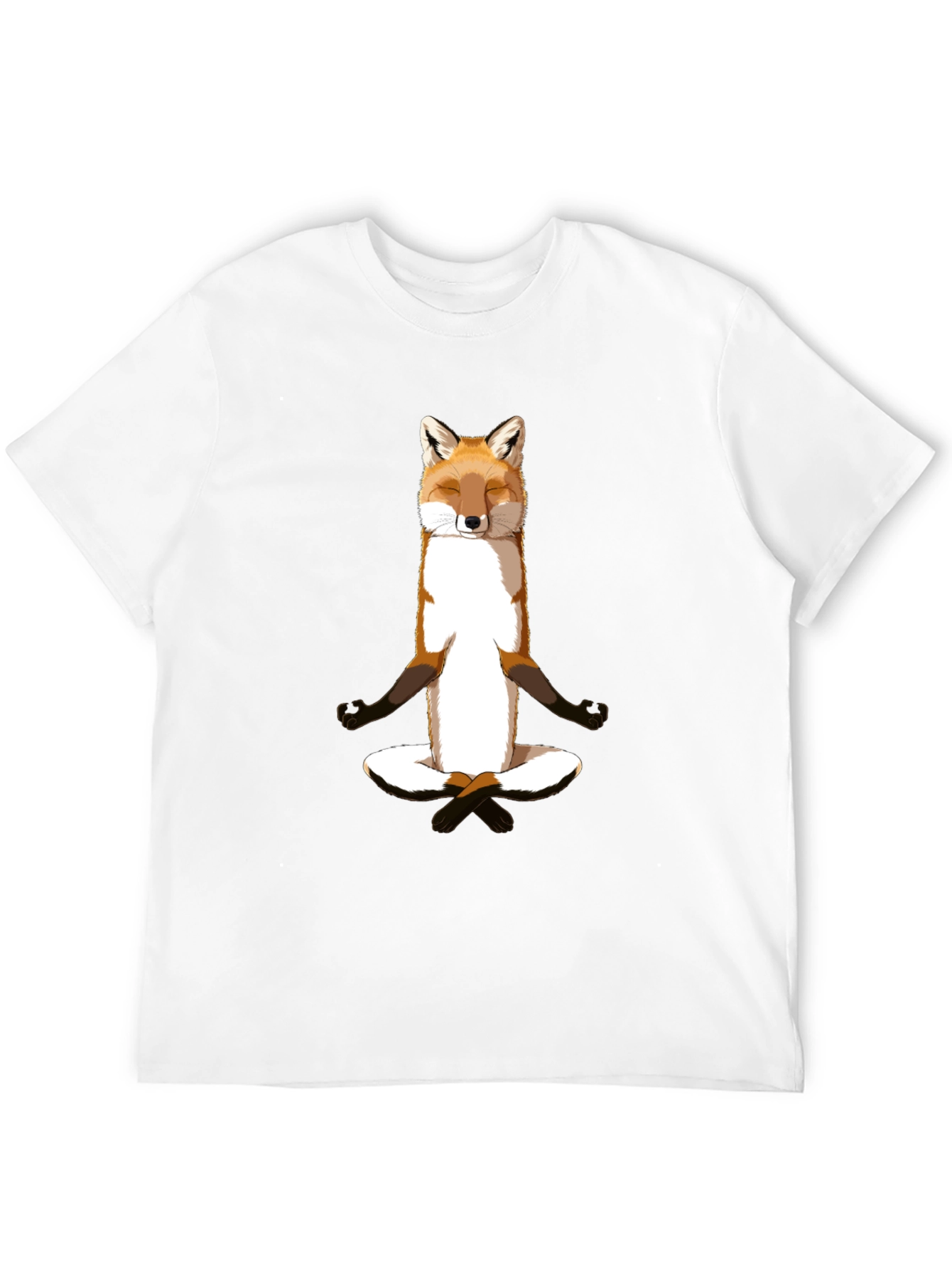 Zen Fox Meditation T-Shirt - Relaxed Style