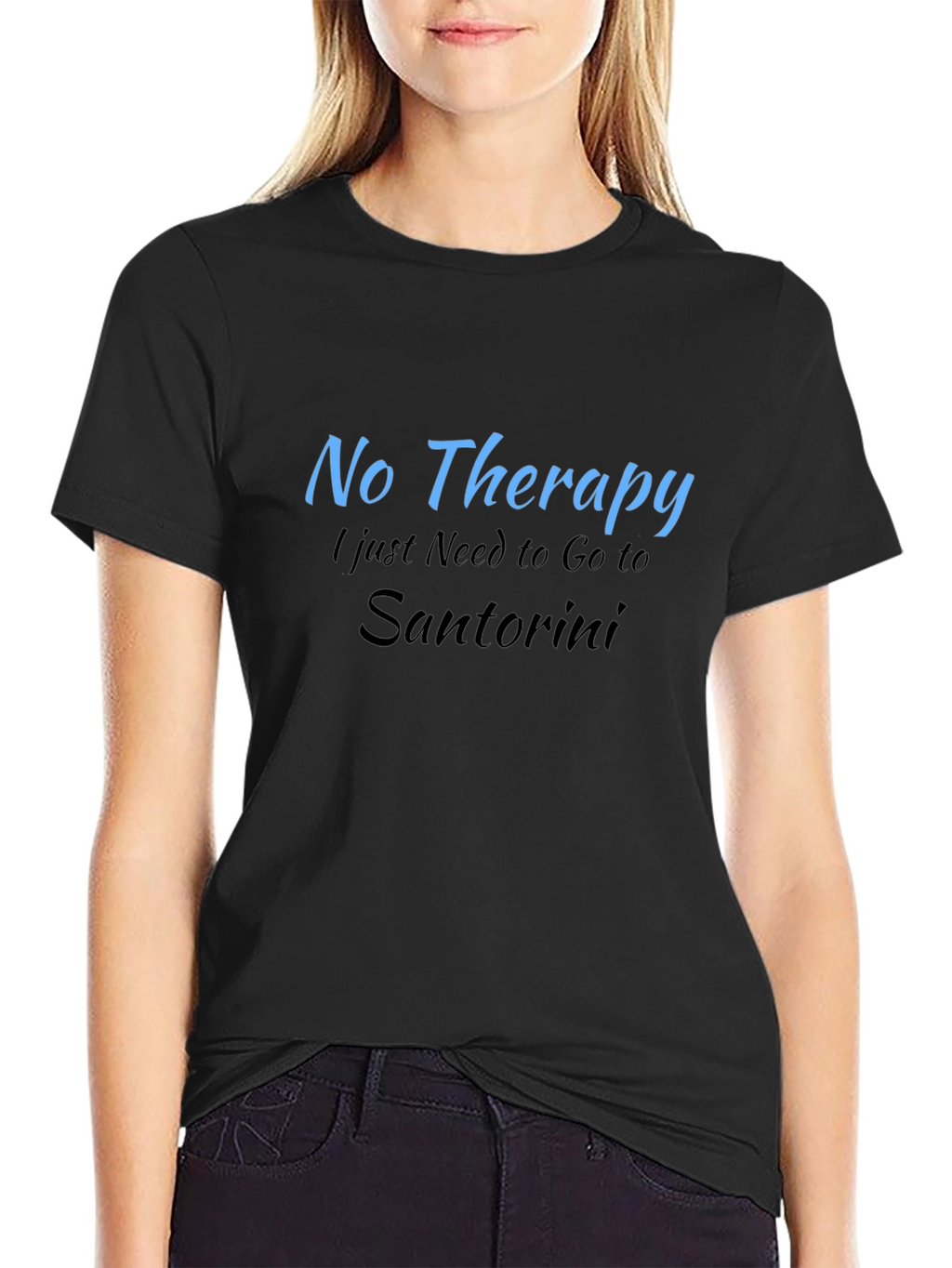 No Therapy Santorini T-Shirt  Relaxation Vacation Tee