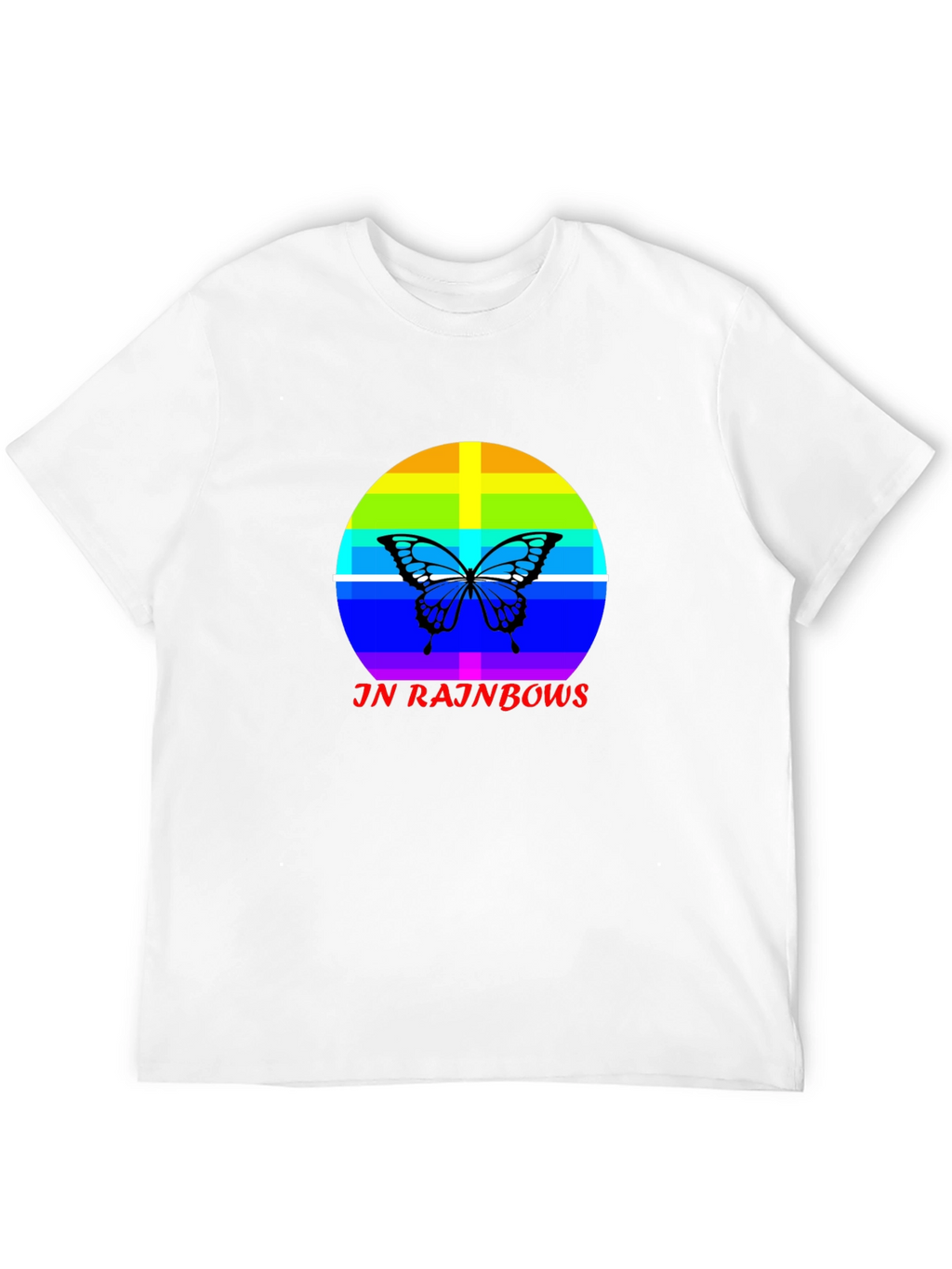 JN Rainbows Butterfly Black T-Shirt