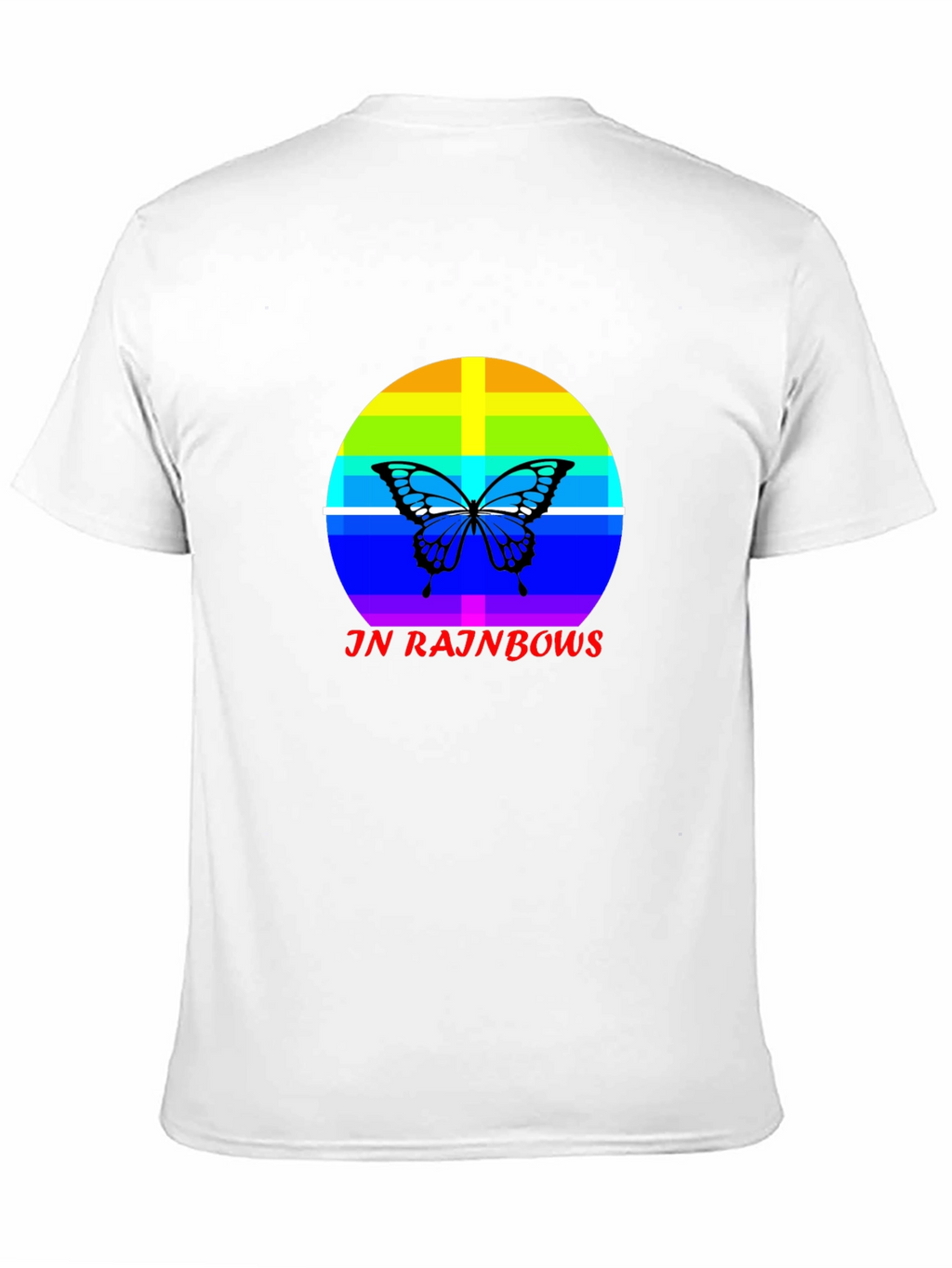 JN Rainbows Butterfly Black T-Shirt