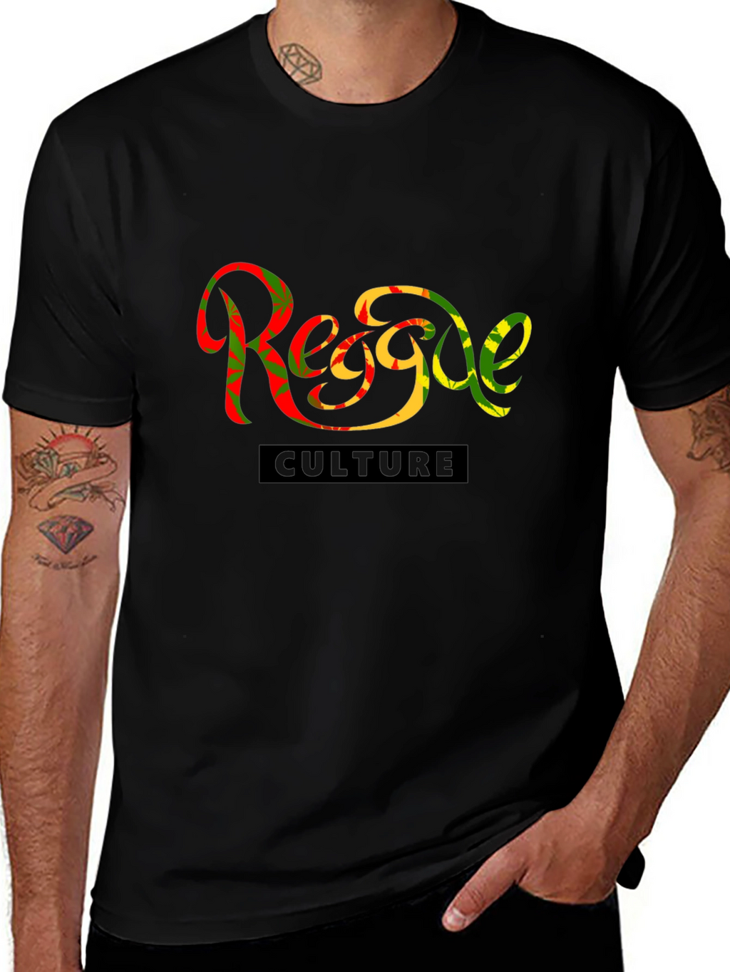 Reggae Culture Graphic Tee - Stylish Black T-Shirt