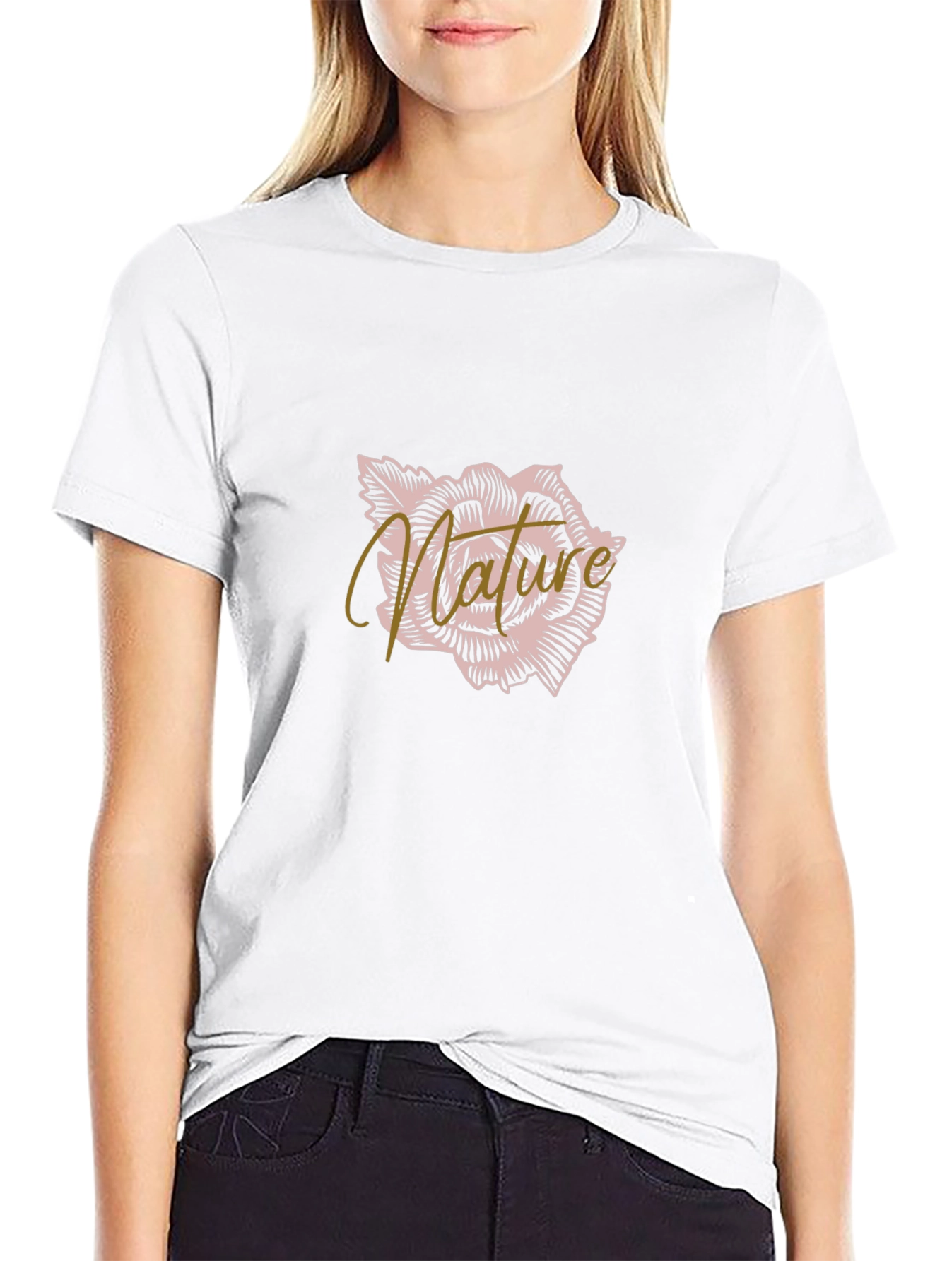 Black Mature Rose Graphic Tee