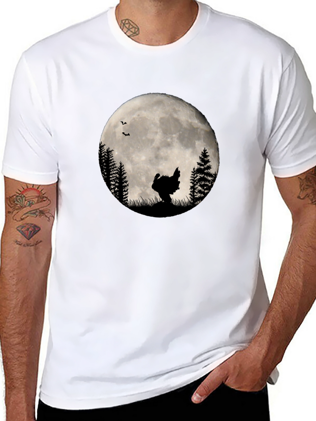 Turkey Silhouette Moon Graphic T-Shirt