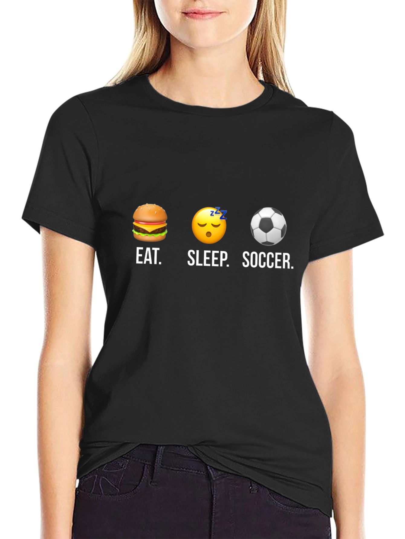 Eat Sleep Soccer T-Shirt - Funny Graphic Tee