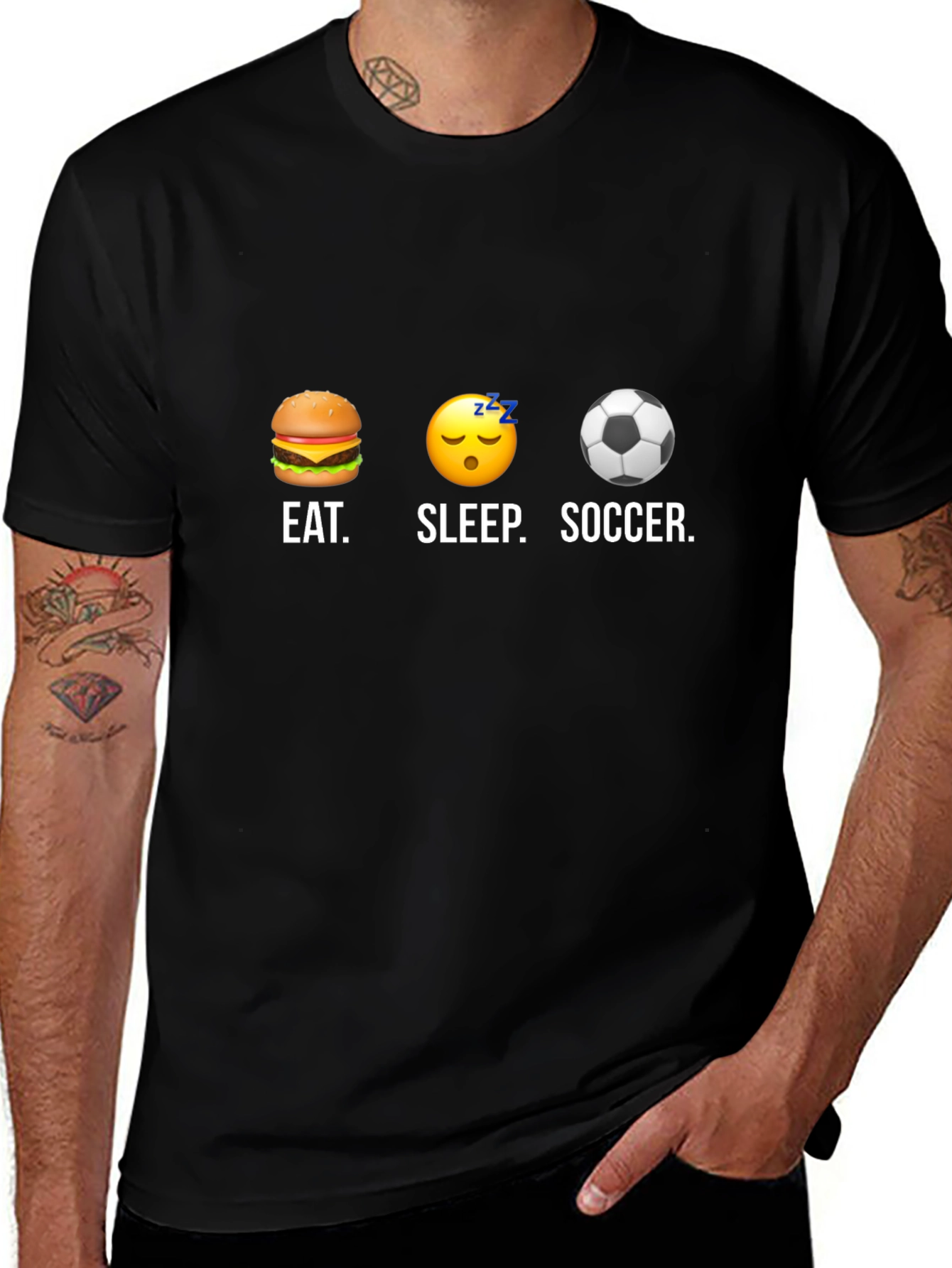 Eat Sleep Soccer T-Shirt - Funny Graphic Tee