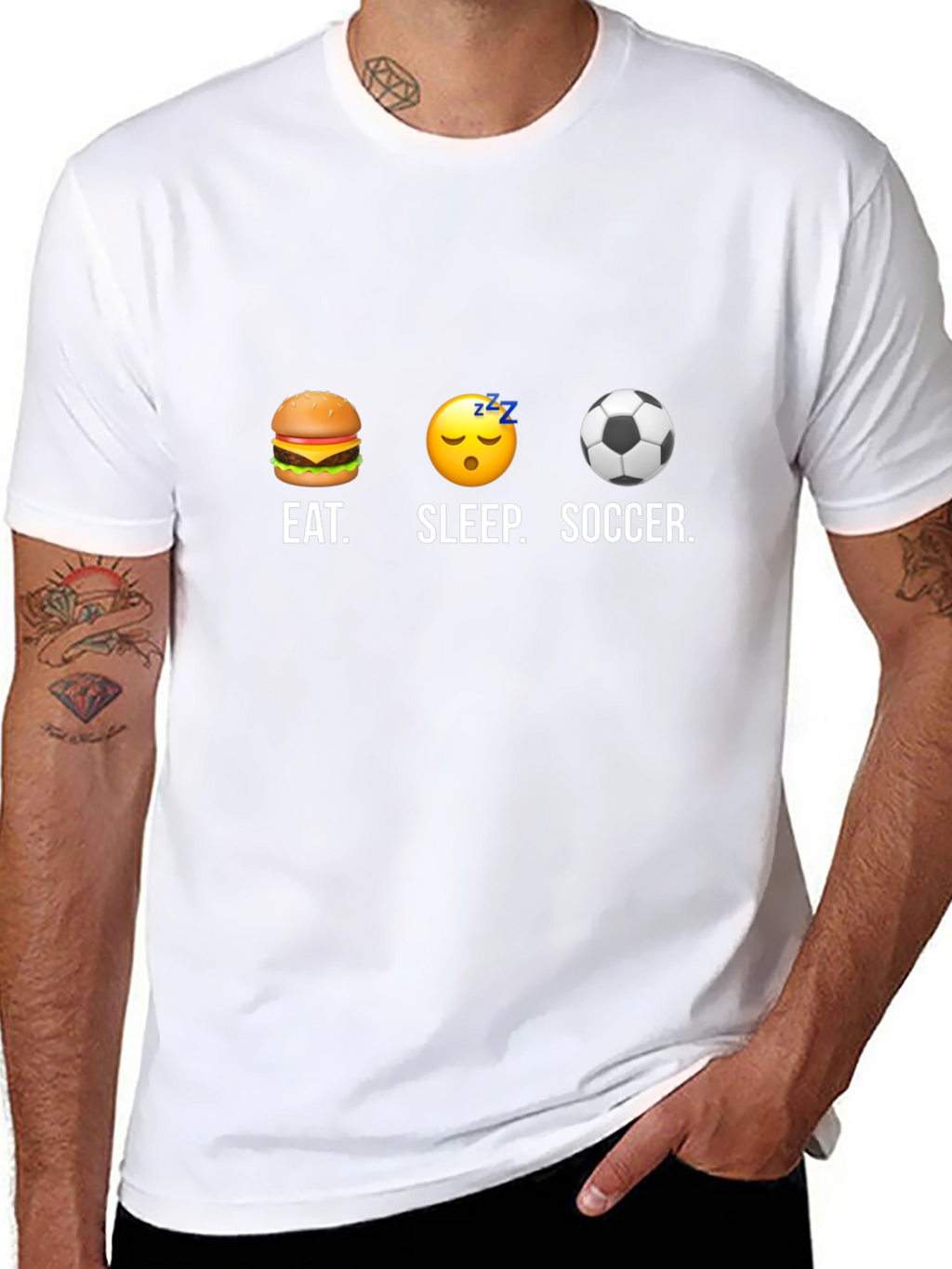 Eat Sleep Soccer T-Shirt - Funny Graphic Tee