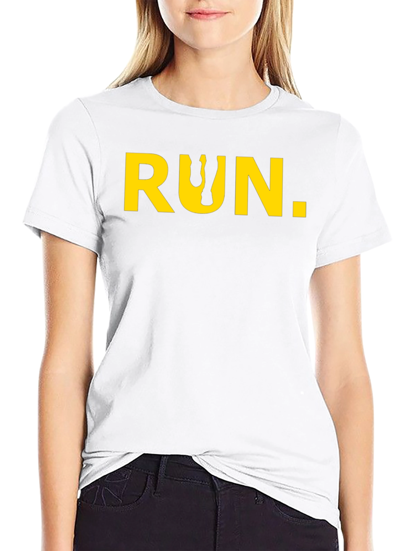 Run Graphic Tee - Black Cotton Short Sleeve