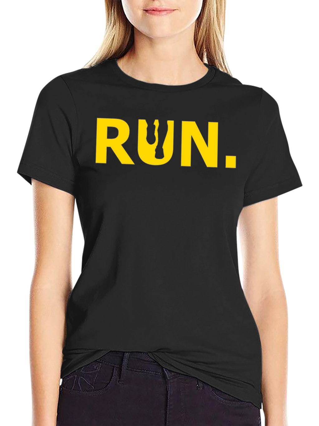 Run Graphic Tee - Black Cotton Short Sleeve