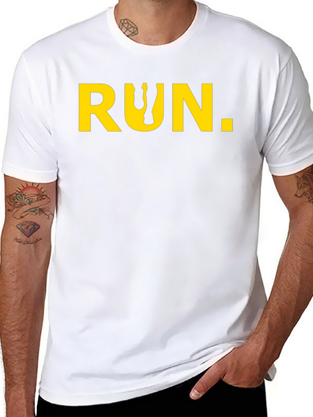 Run Graphic Tee - Black Cotton Short Sleeve