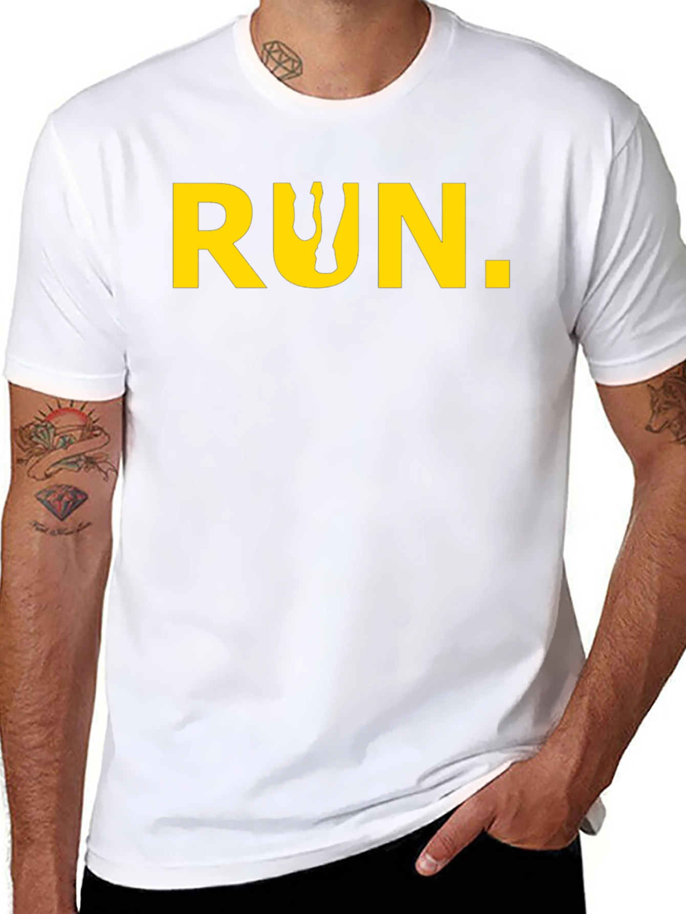 Run Graphic Tee - Black Cotton Short Sleeve