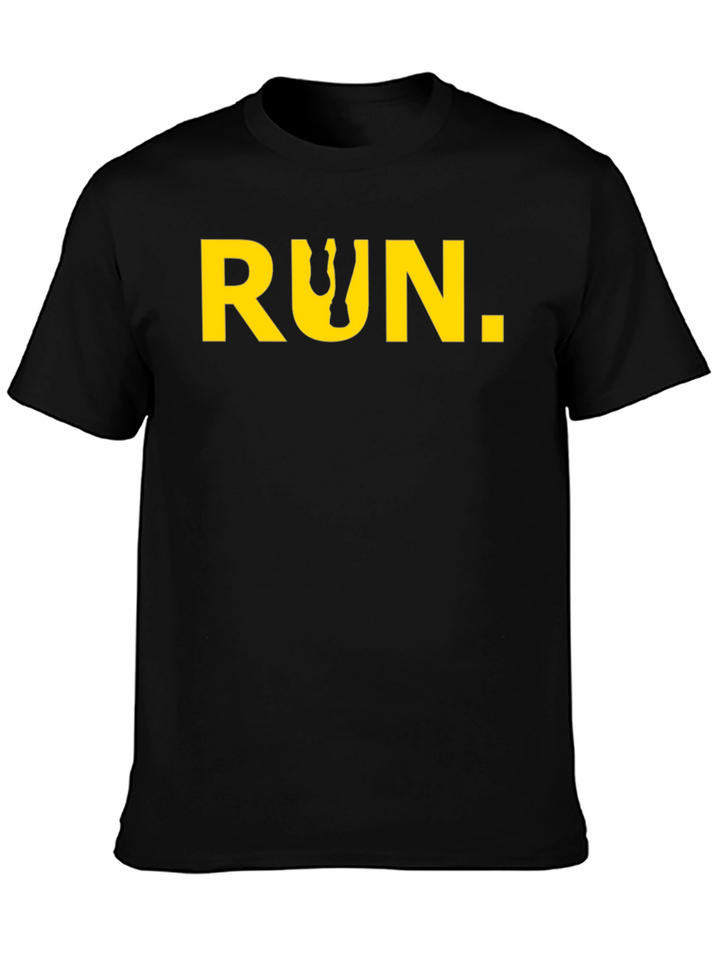 Run Graphic Tee - Black Cotton Short Sleeve