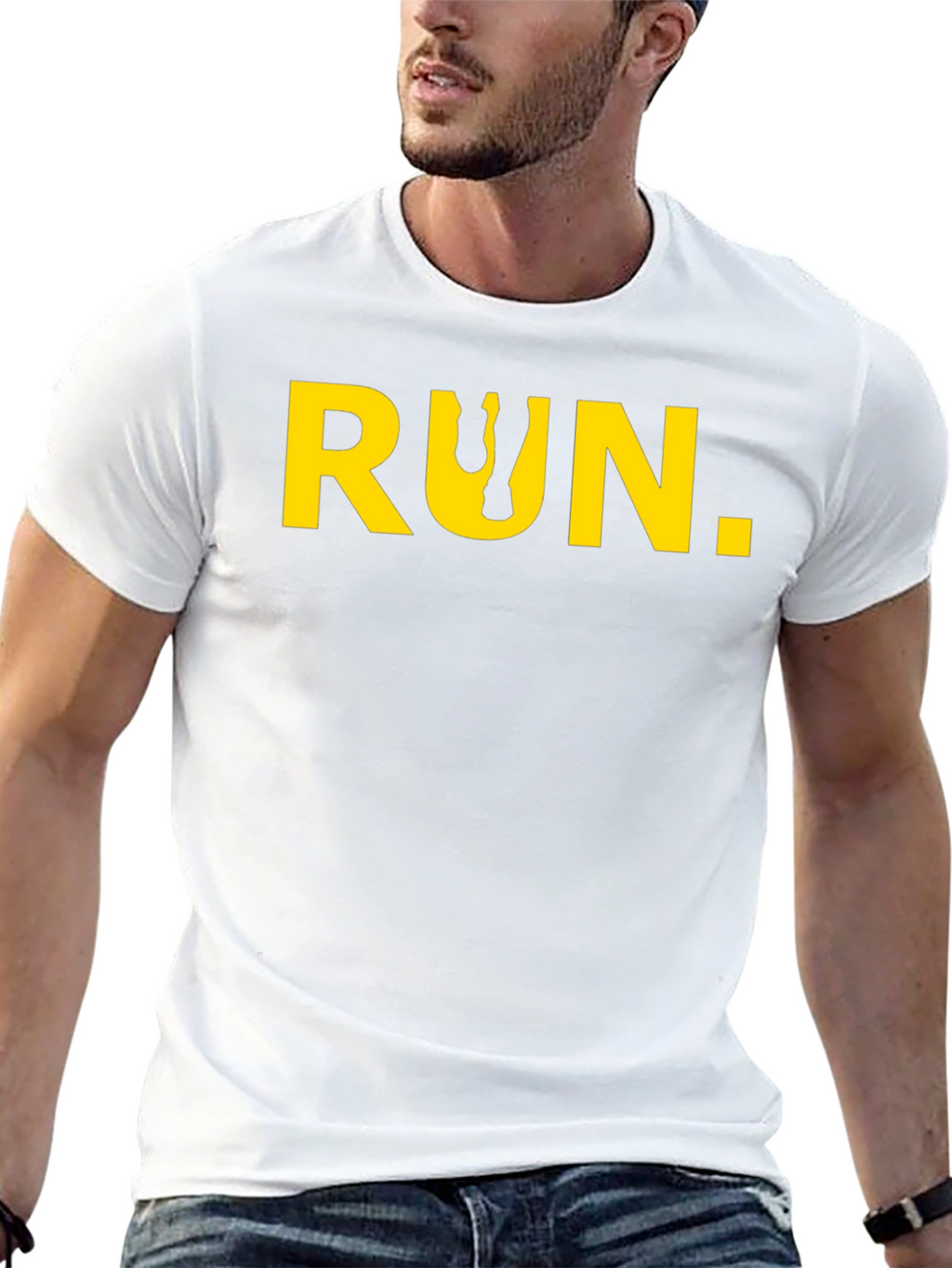 Run Graphic Tee - Black Cotton Short Sleeve