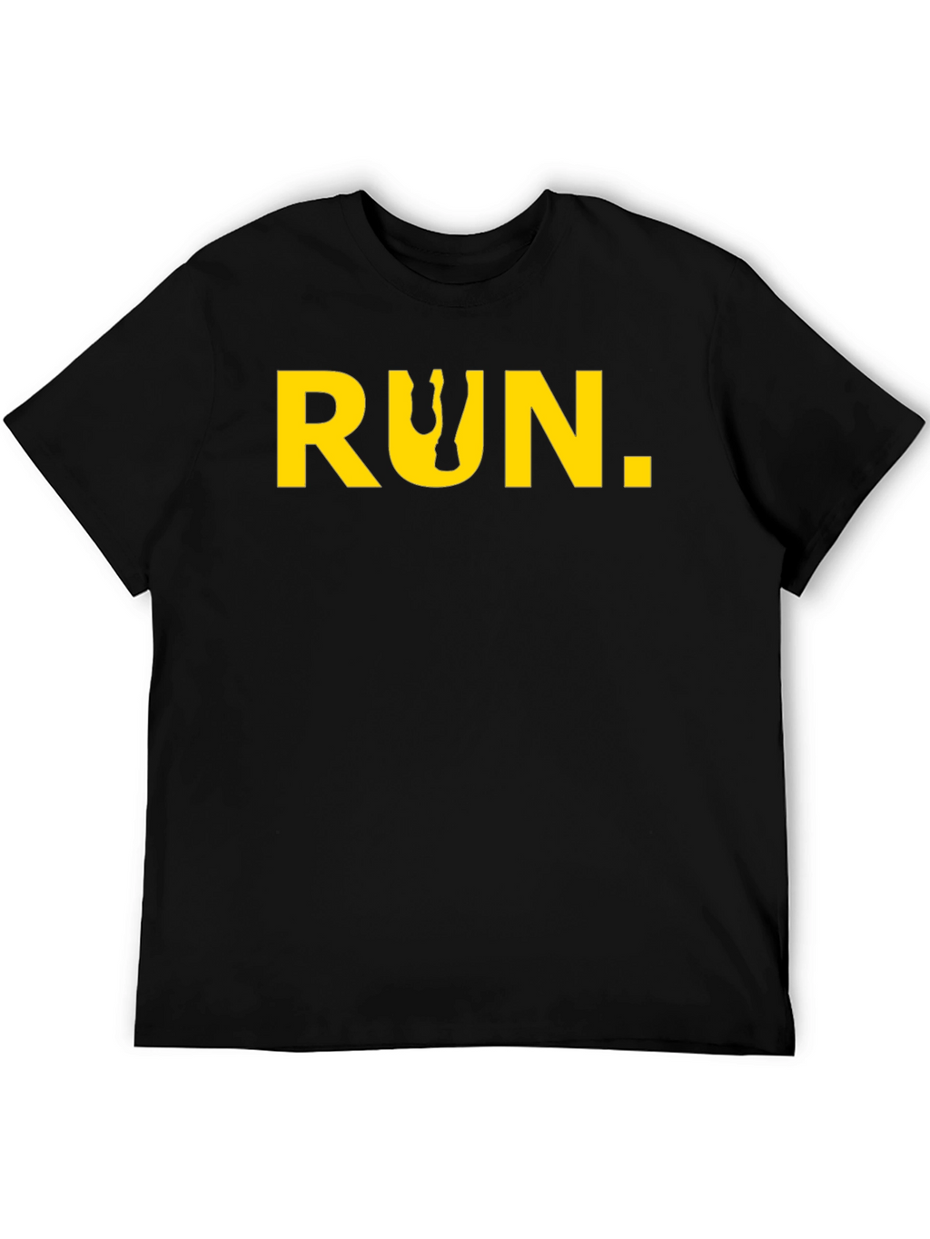 Run Graphic Tee - Black Cotton Short Sleeve
