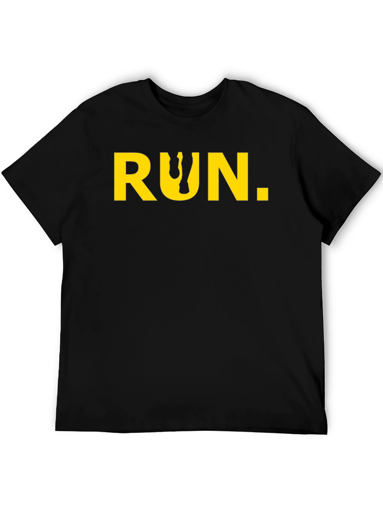 Run Graphic Tee - Black Cotton Short Sleeve
