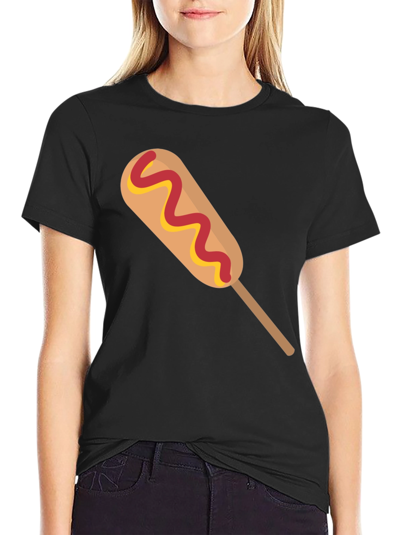Corn Dog Graphic Tee - Novelty Food T-Shirt