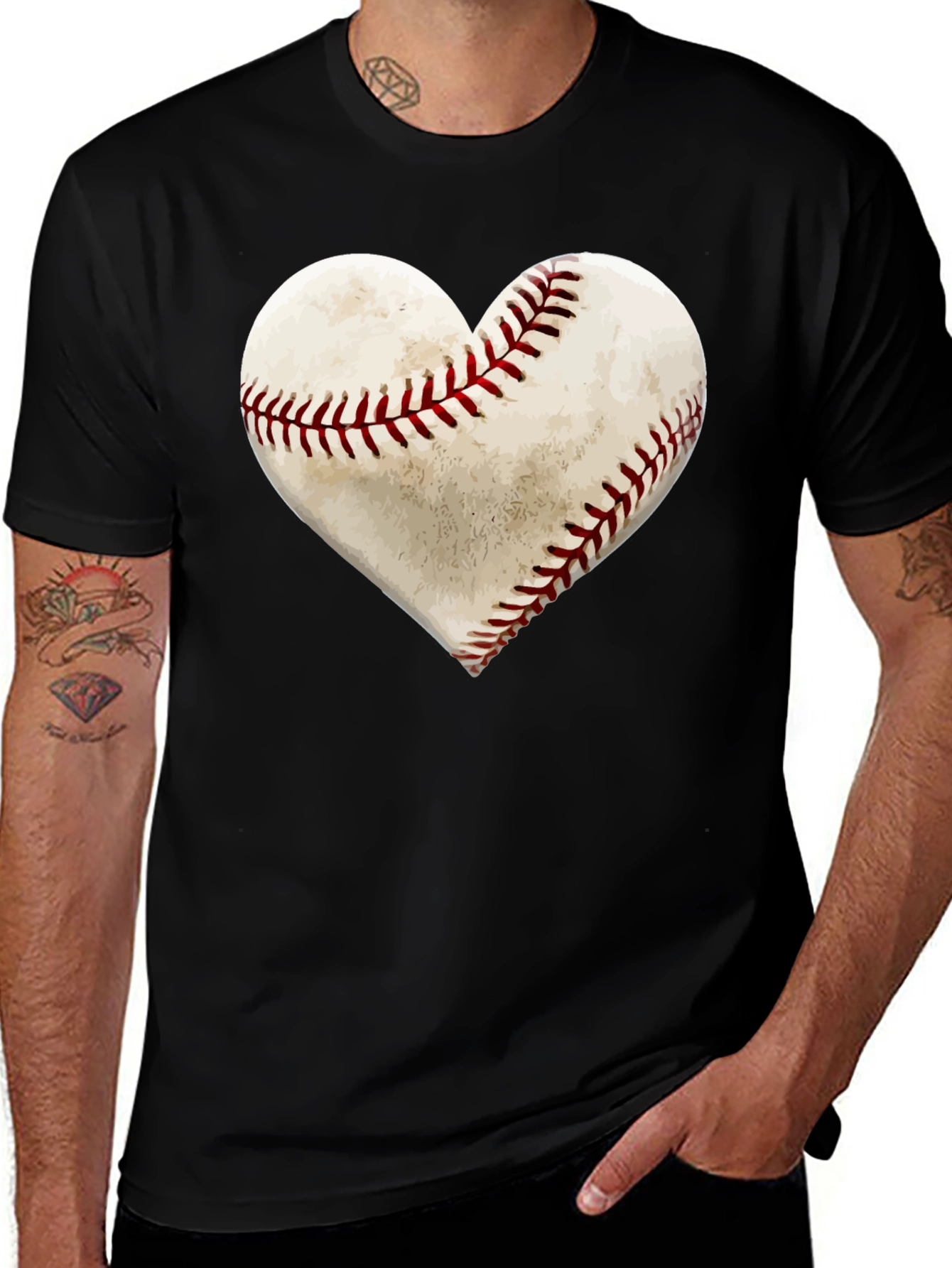 Baseball Heart T-Shirt - Sports Lover Tee