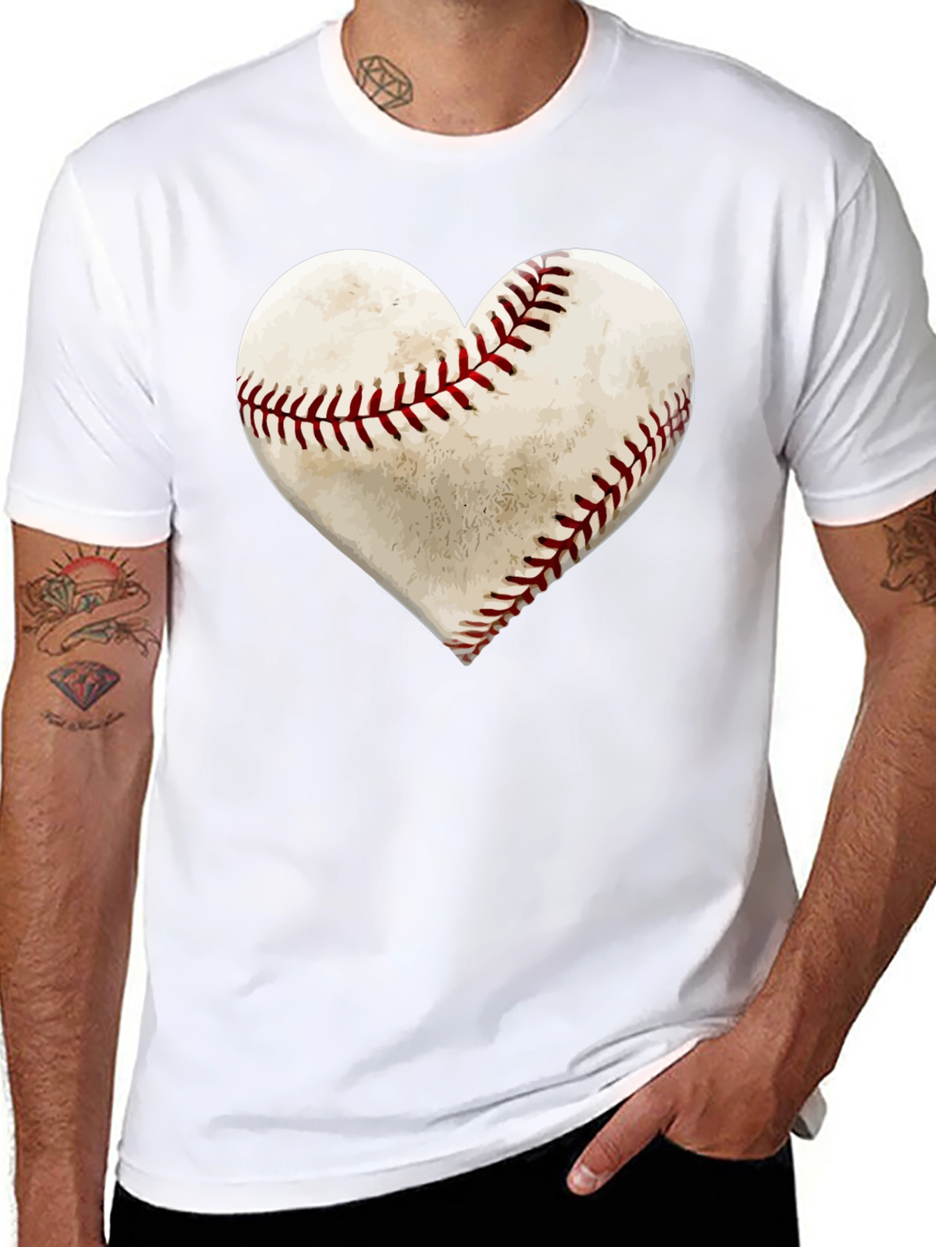 Baseball Heart T-Shirt - Sports Lover Tee