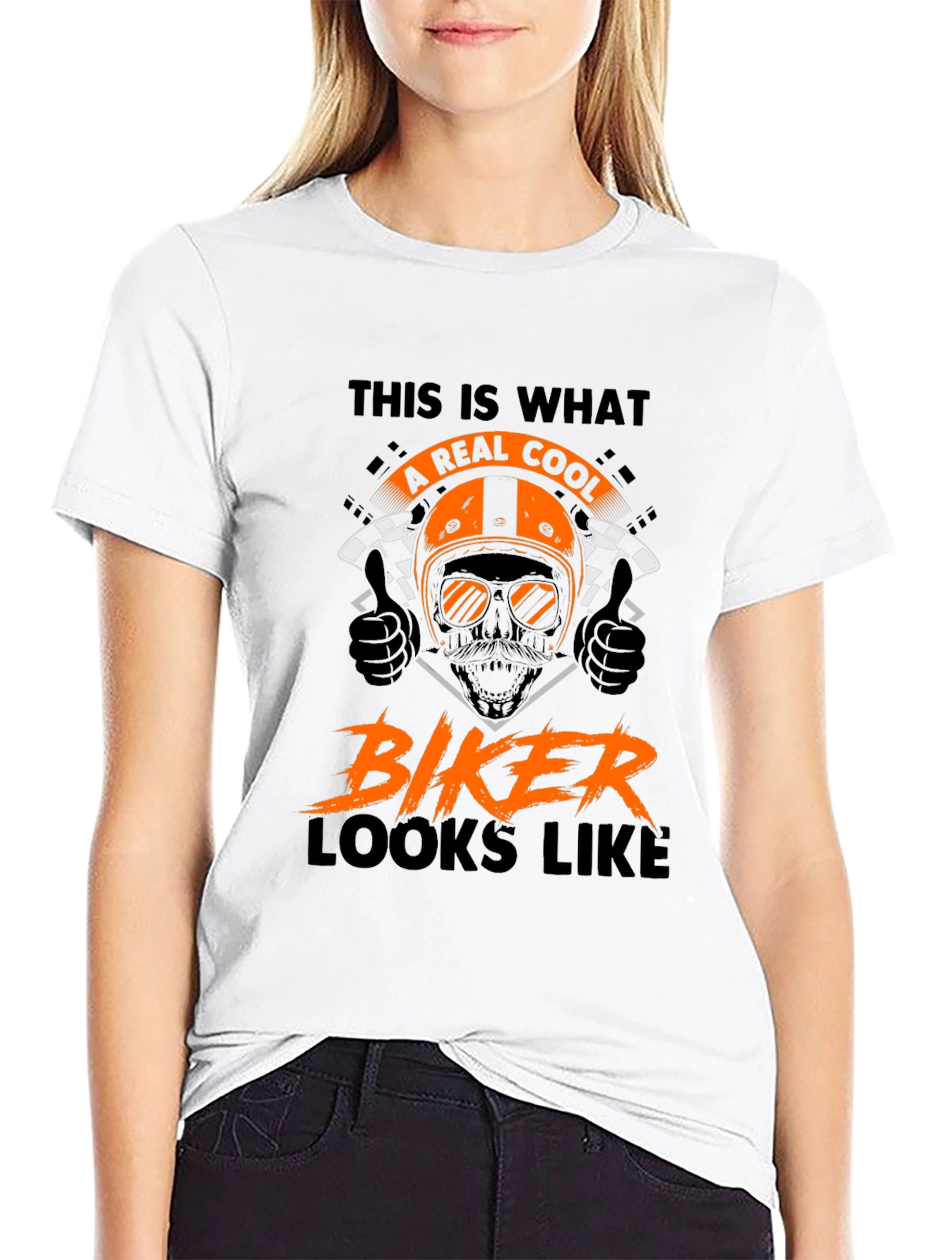 Cool Biker T-Shirt - Motorcycle Skull Graphic Tee
