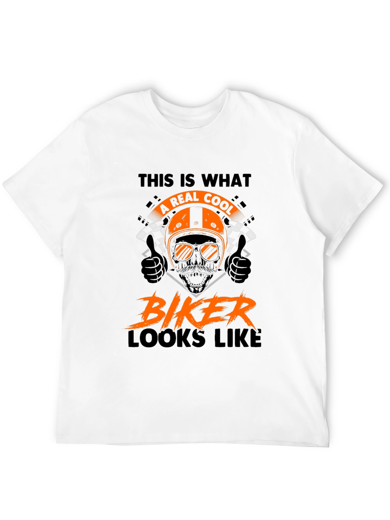 Cool Biker T-Shirt - Motorcycle Skull Graphic Tee
