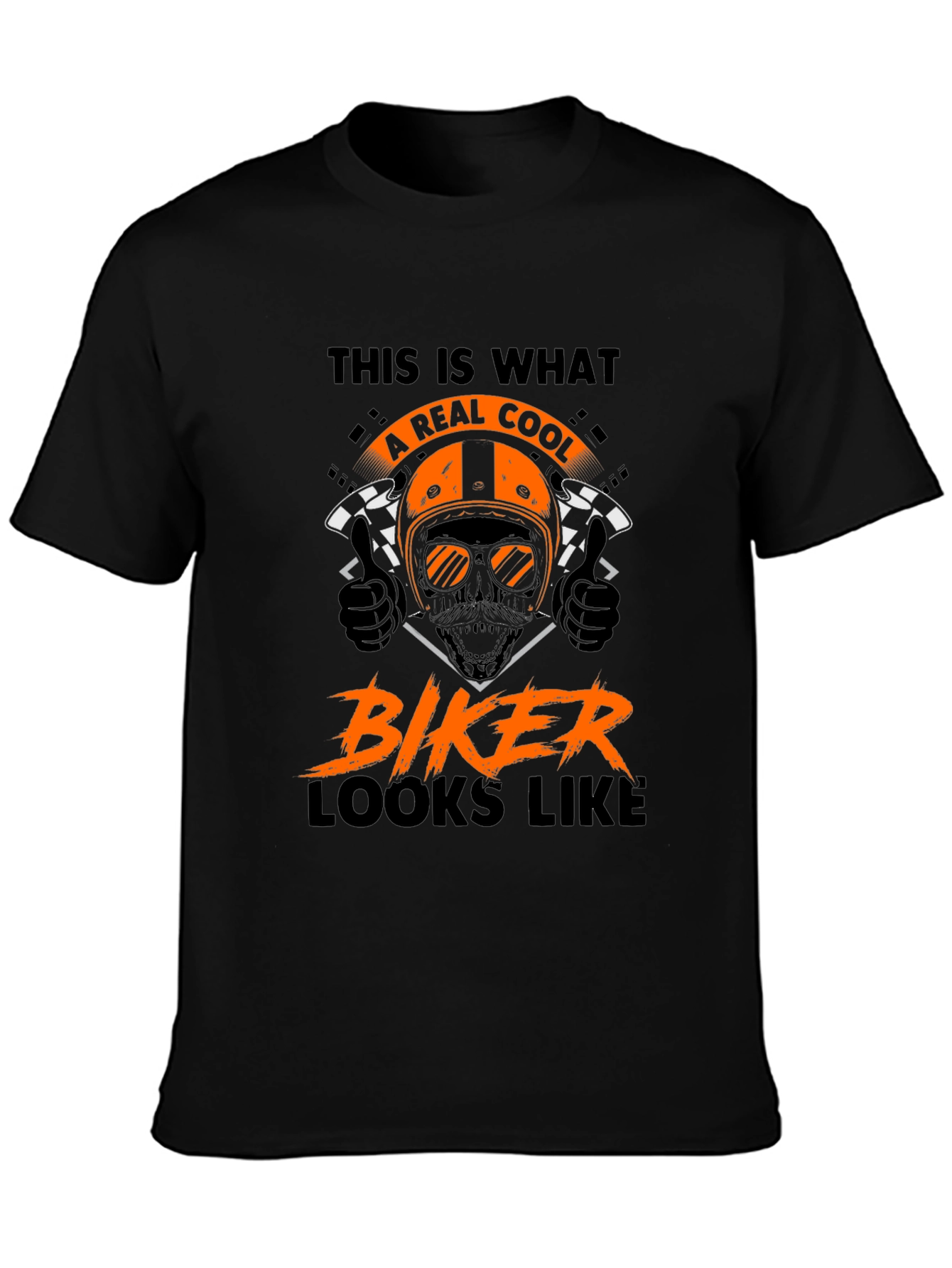 Cool Biker T-Shirt - Motorcycle Skull Graphic Tee
