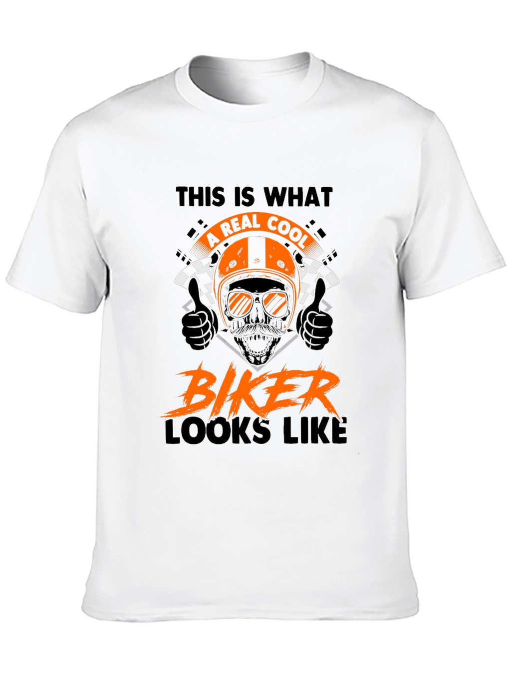 Cool Biker T-Shirt - Motorcycle Skull Graphic Tee