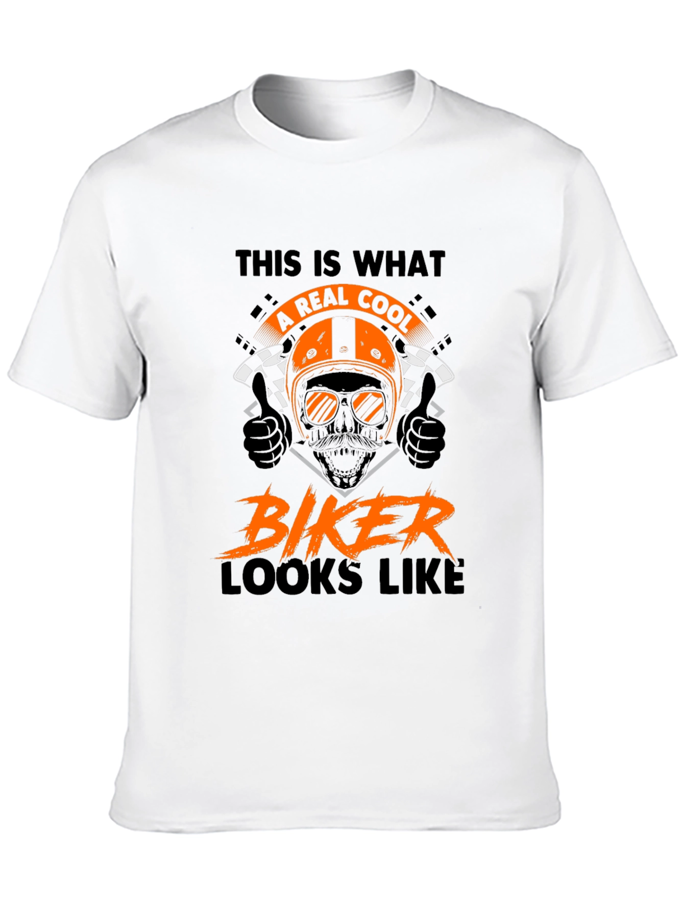 Cool Biker T-Shirt - Motorcycle Skull Graphic Tee