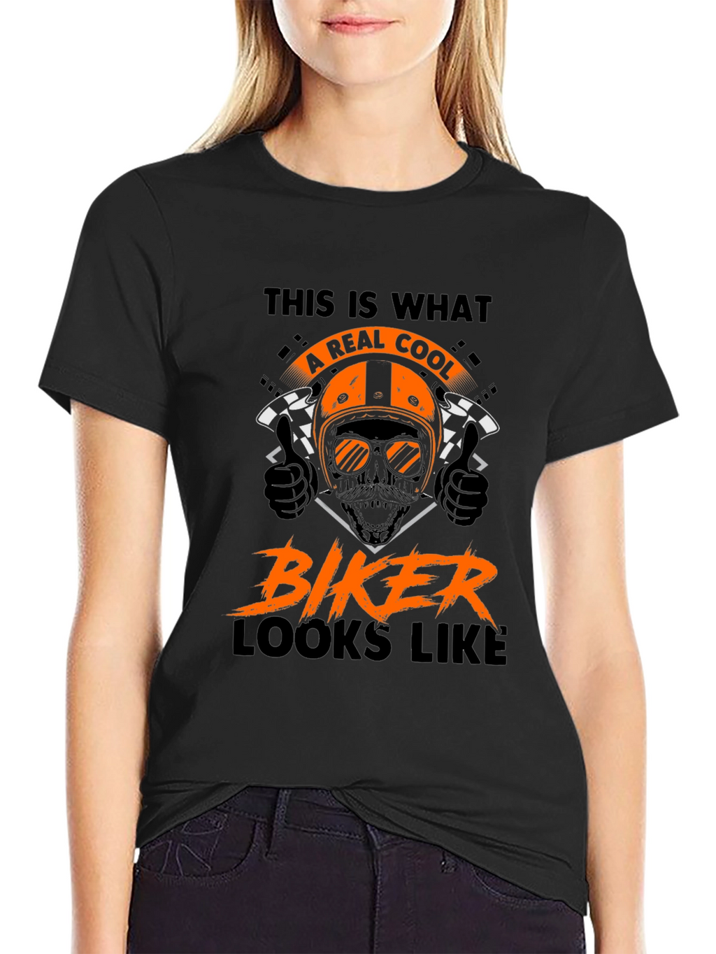 Cool Biker T-Shirt - Motorcycle Skull Graphic Tee