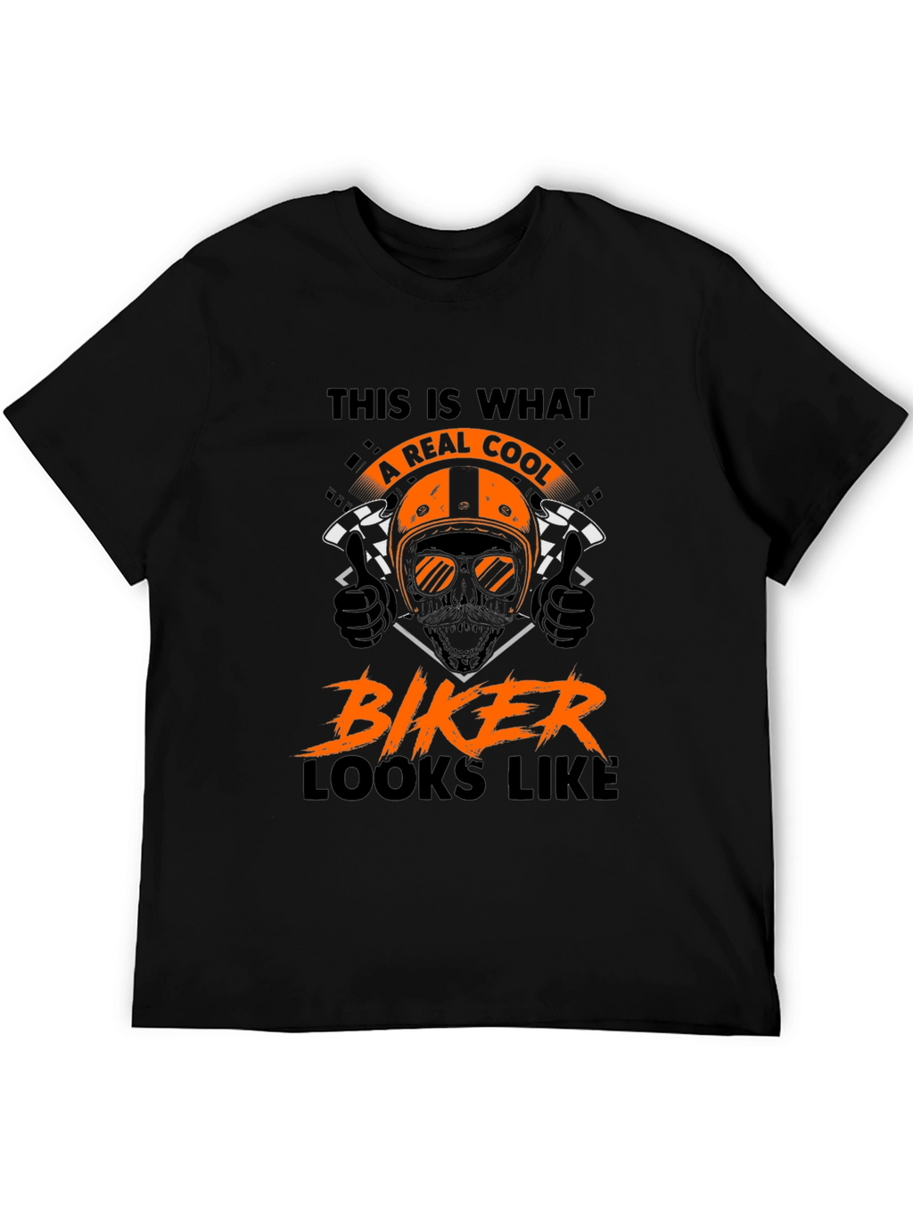 Cool Biker T-Shirt - Motorcycle Skull Graphic Tee