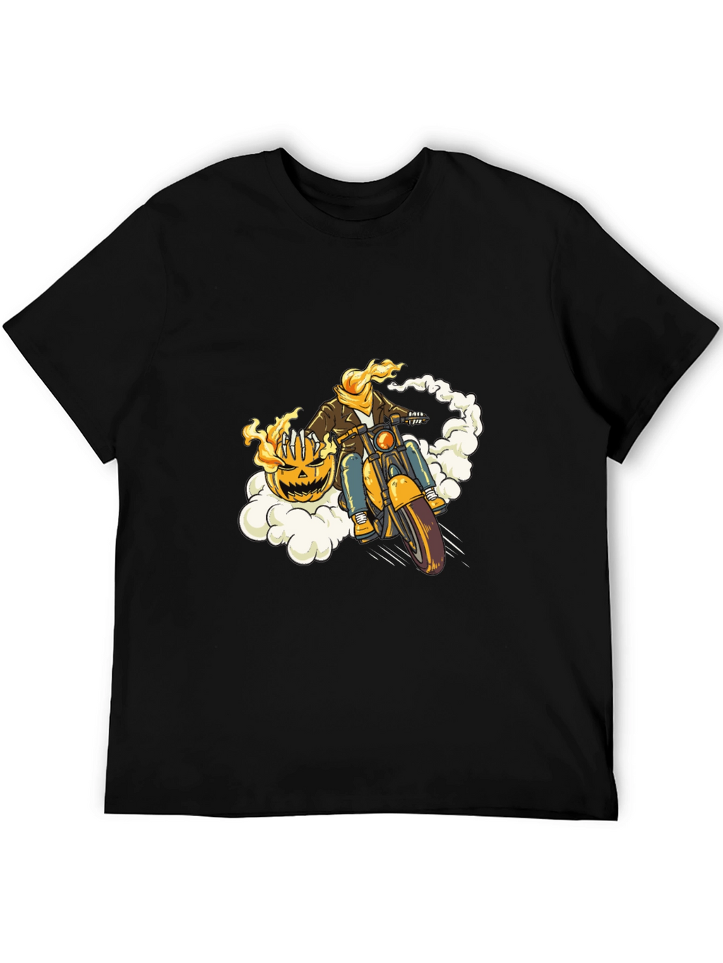 Pumpkin Rider T-Shirt - Halloween Biker Tee