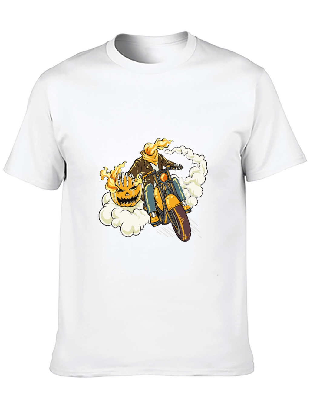 Pumpkin Rider T-Shirt - Halloween Biker Tee
