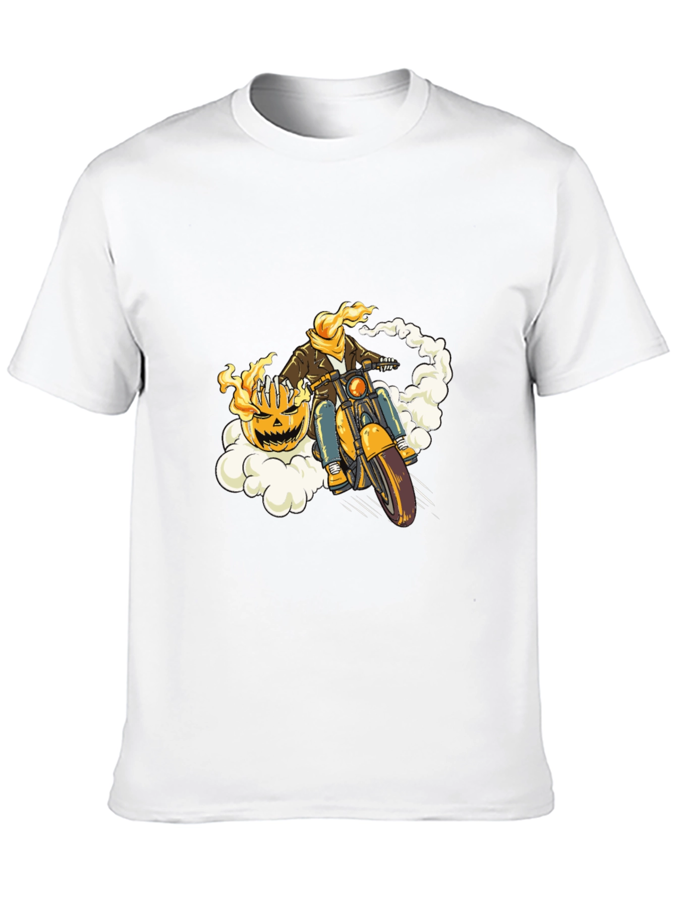 Pumpkin Rider T-Shirt - Halloween Biker Tee