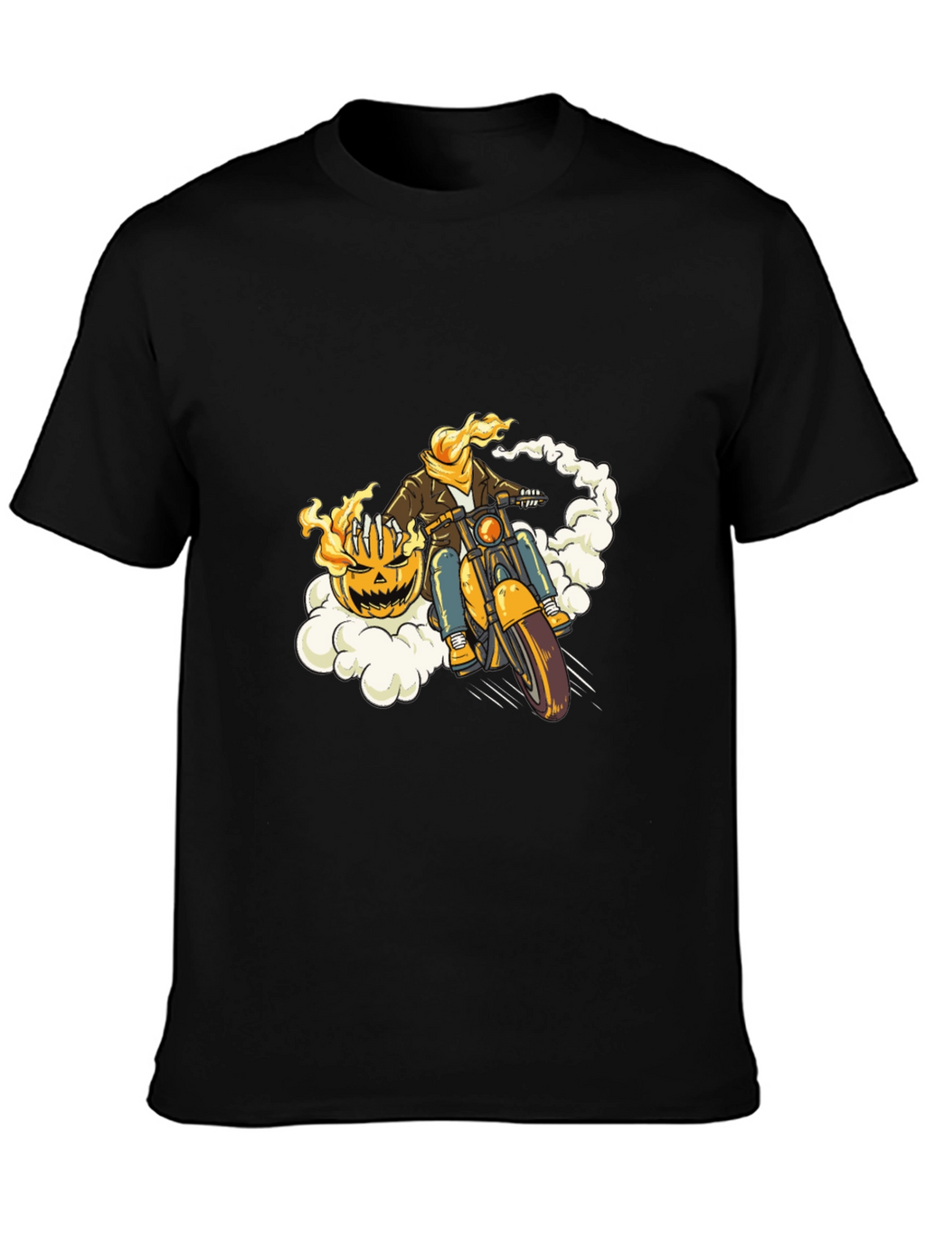 Pumpkin Rider T-Shirt - Halloween Biker Tee