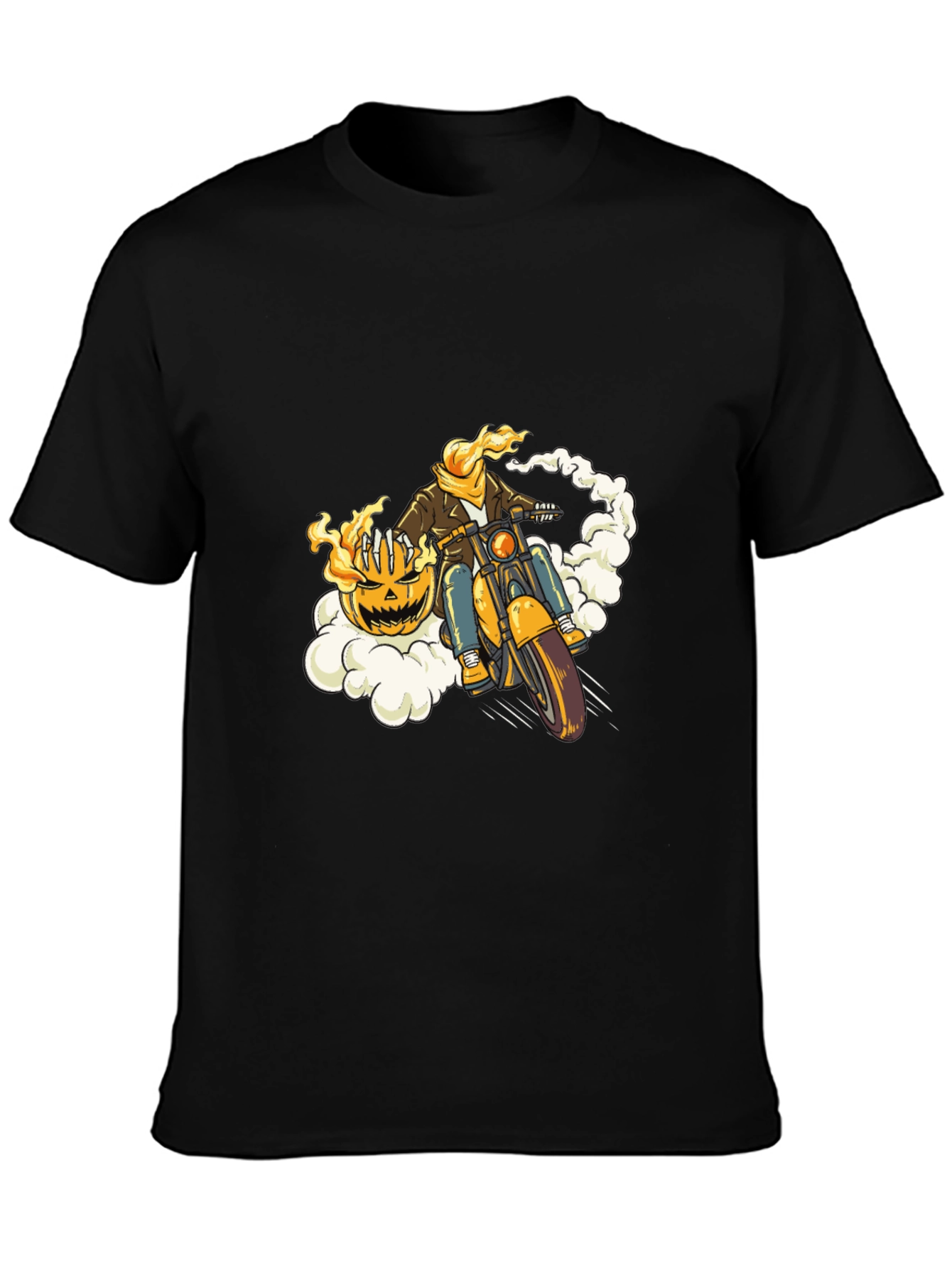 Pumpkin Rider T-Shirt - Halloween Biker Tee