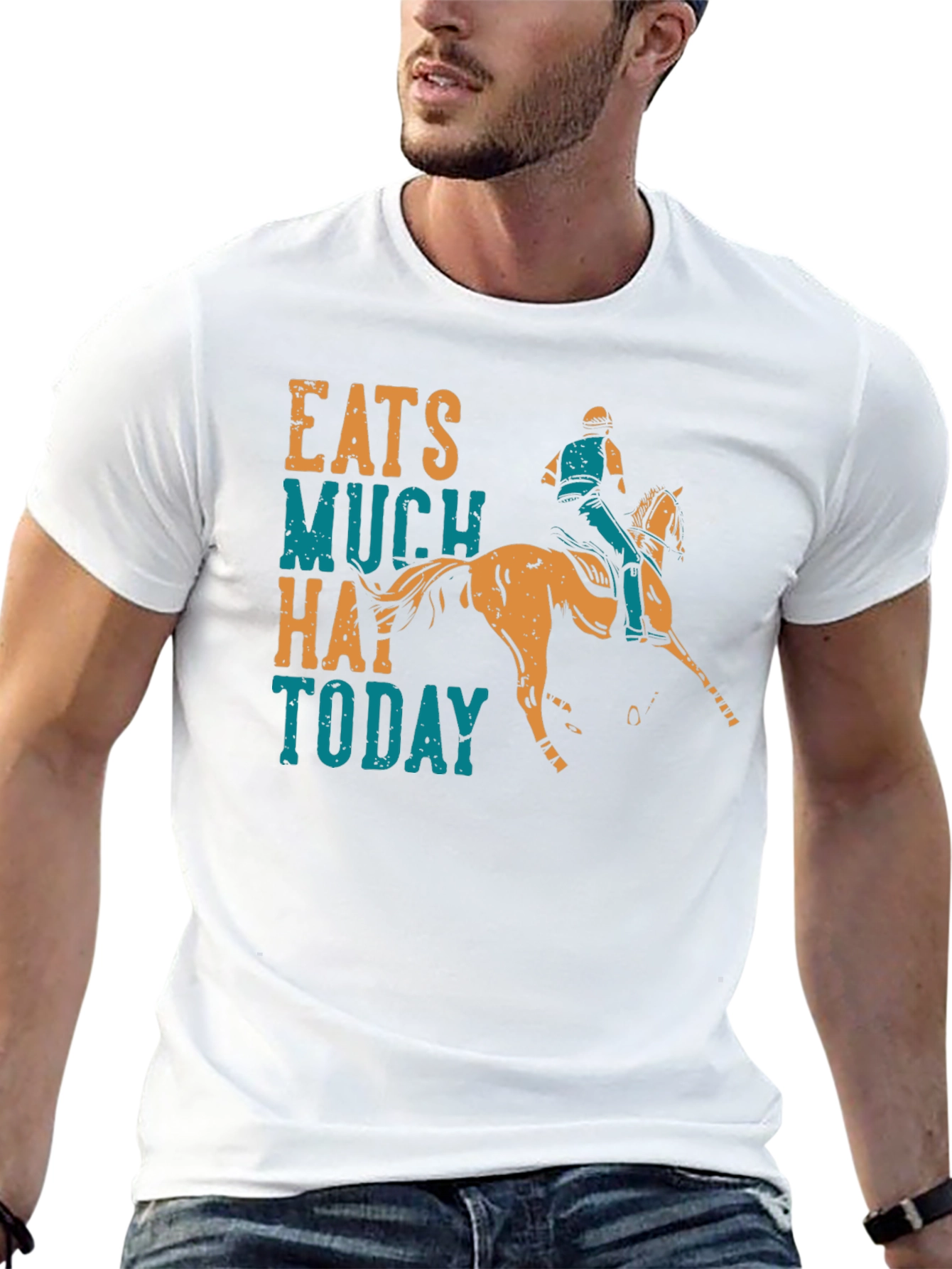 Eats Much Hay Today Horse Rider T-Shirt