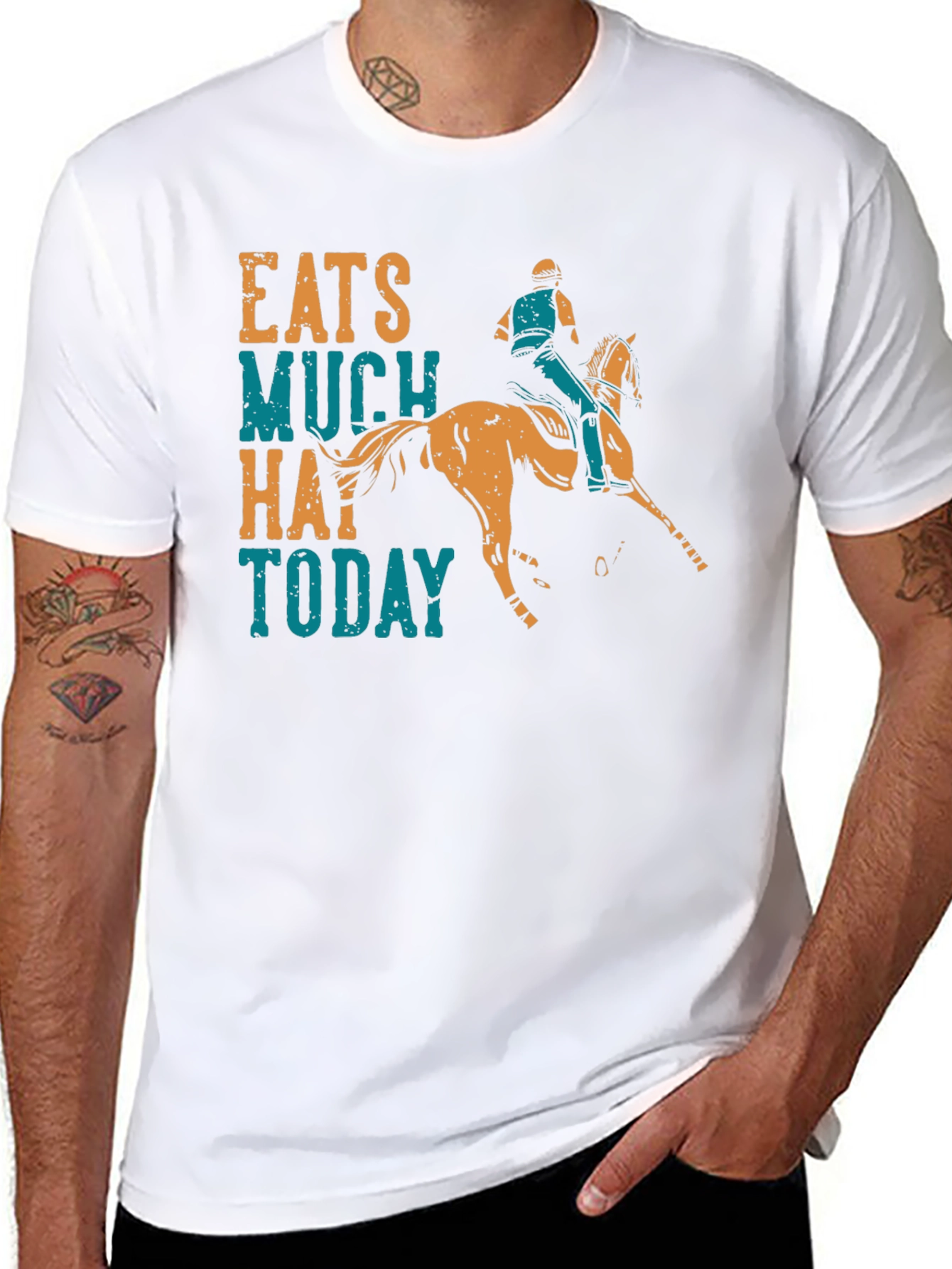 Eats Much Hay Today Horse Rider T-Shirt