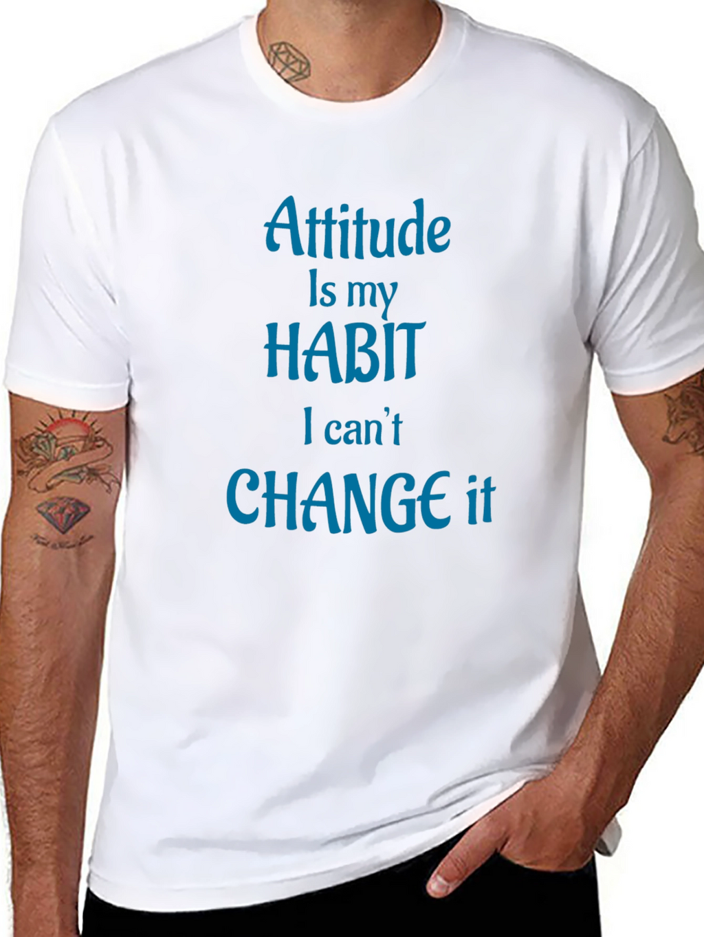 Attitude is My Habit T-Shirt - Novelty Graphic Tee
