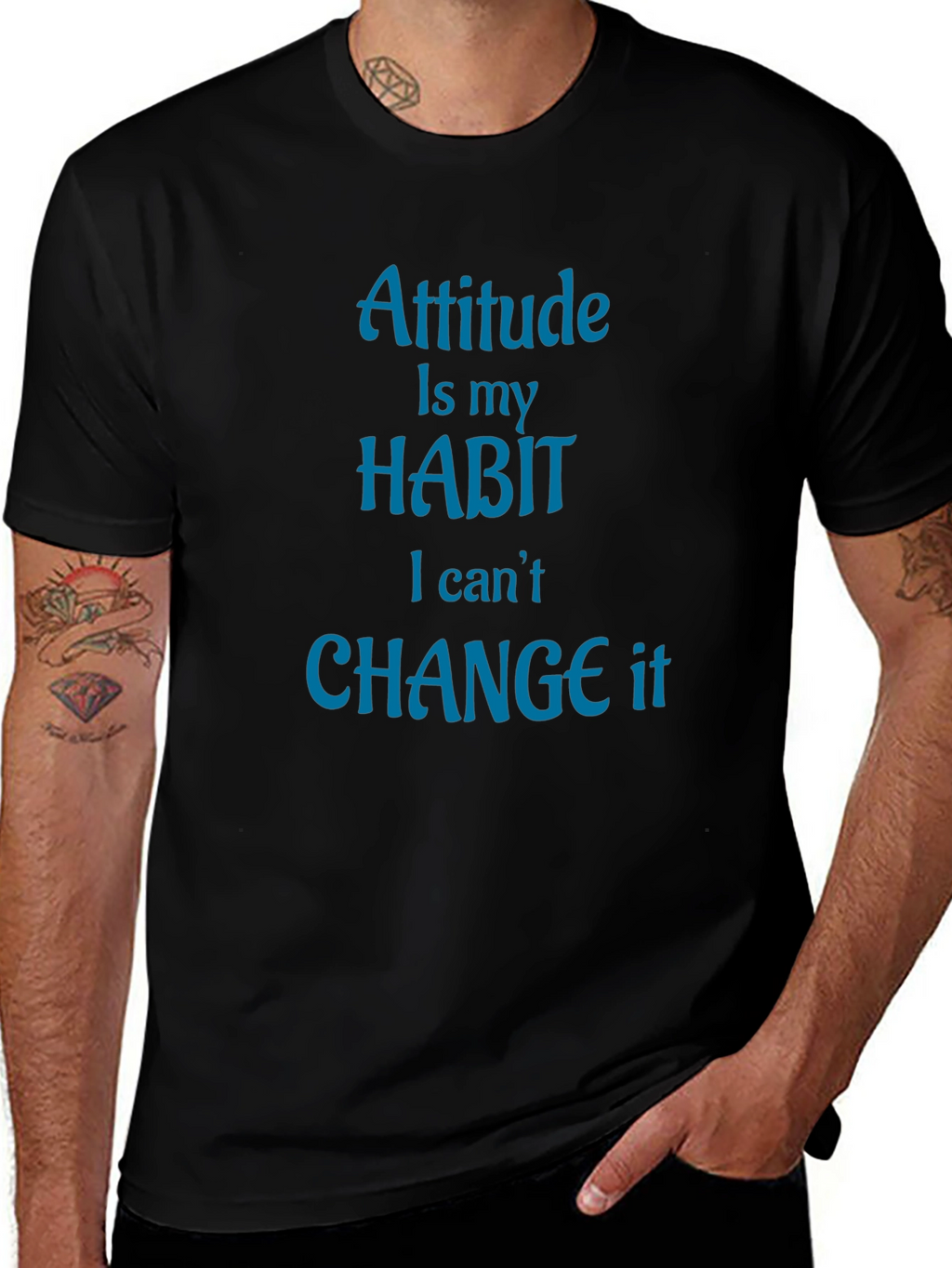Attitude is My Habit T-Shirt - Novelty Graphic Tee