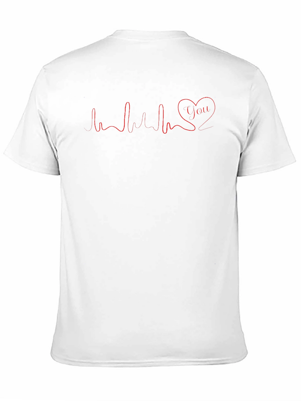 Heartbeat Love You Graphic Tee - Casual Black T-Shirt