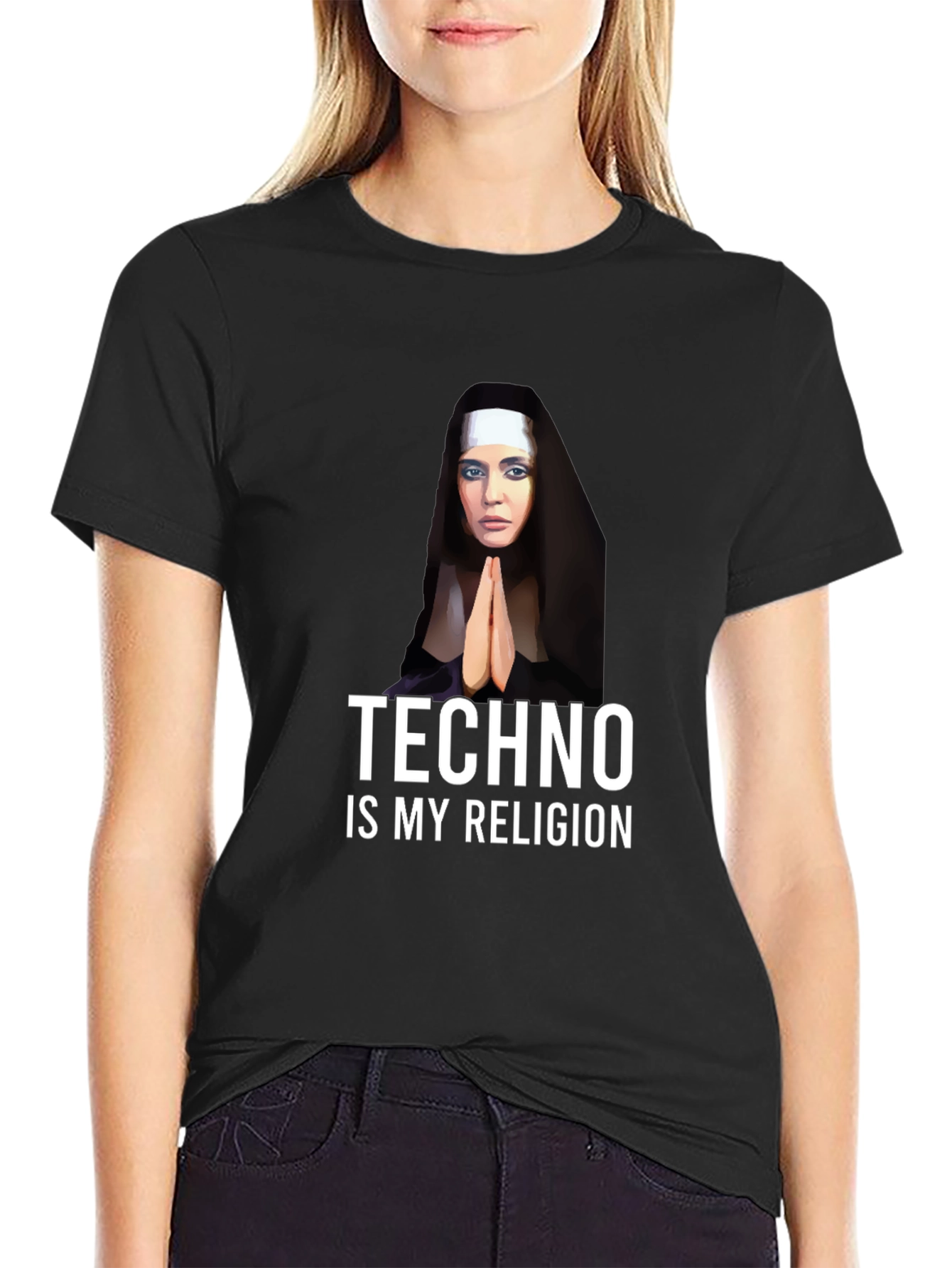 Techno Nun T-Shirt - Funny Raver Apparel