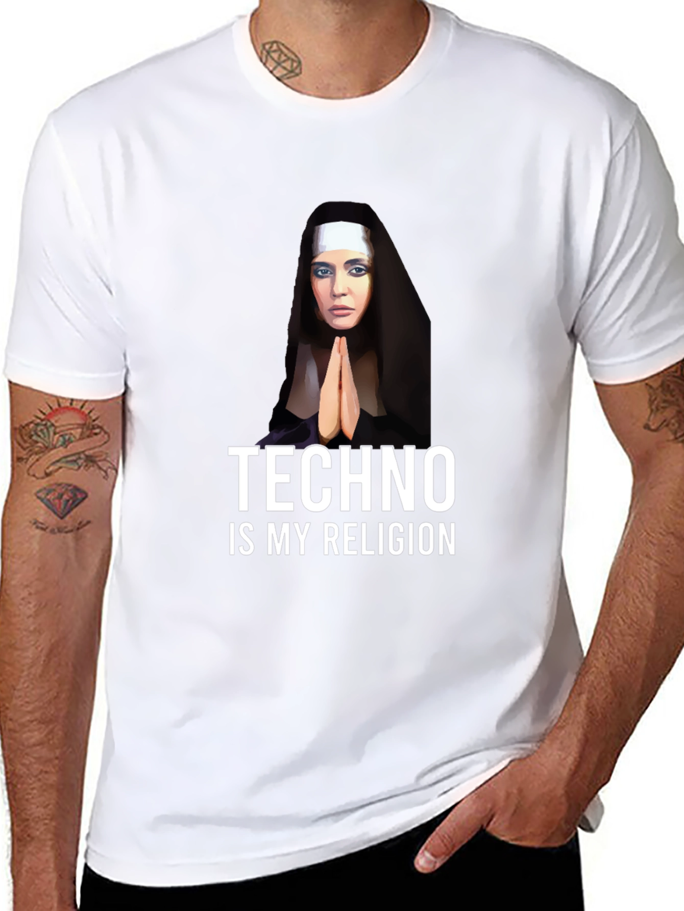 Techno Nun T-Shirt - Funny Raver Apparel