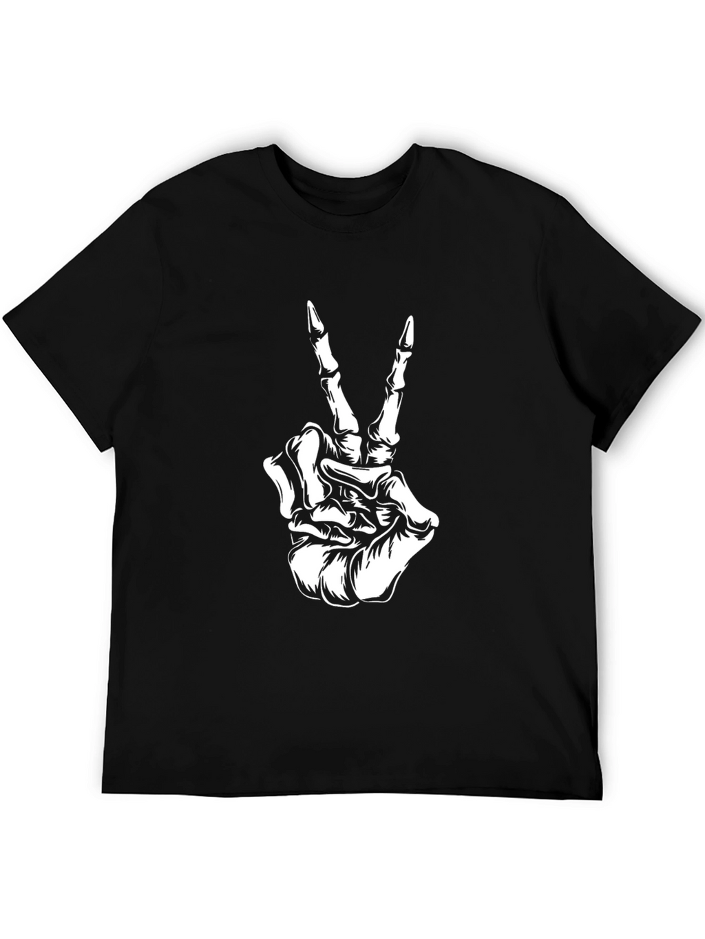 Skeleton Hand Peace Sign Graphic Tee
