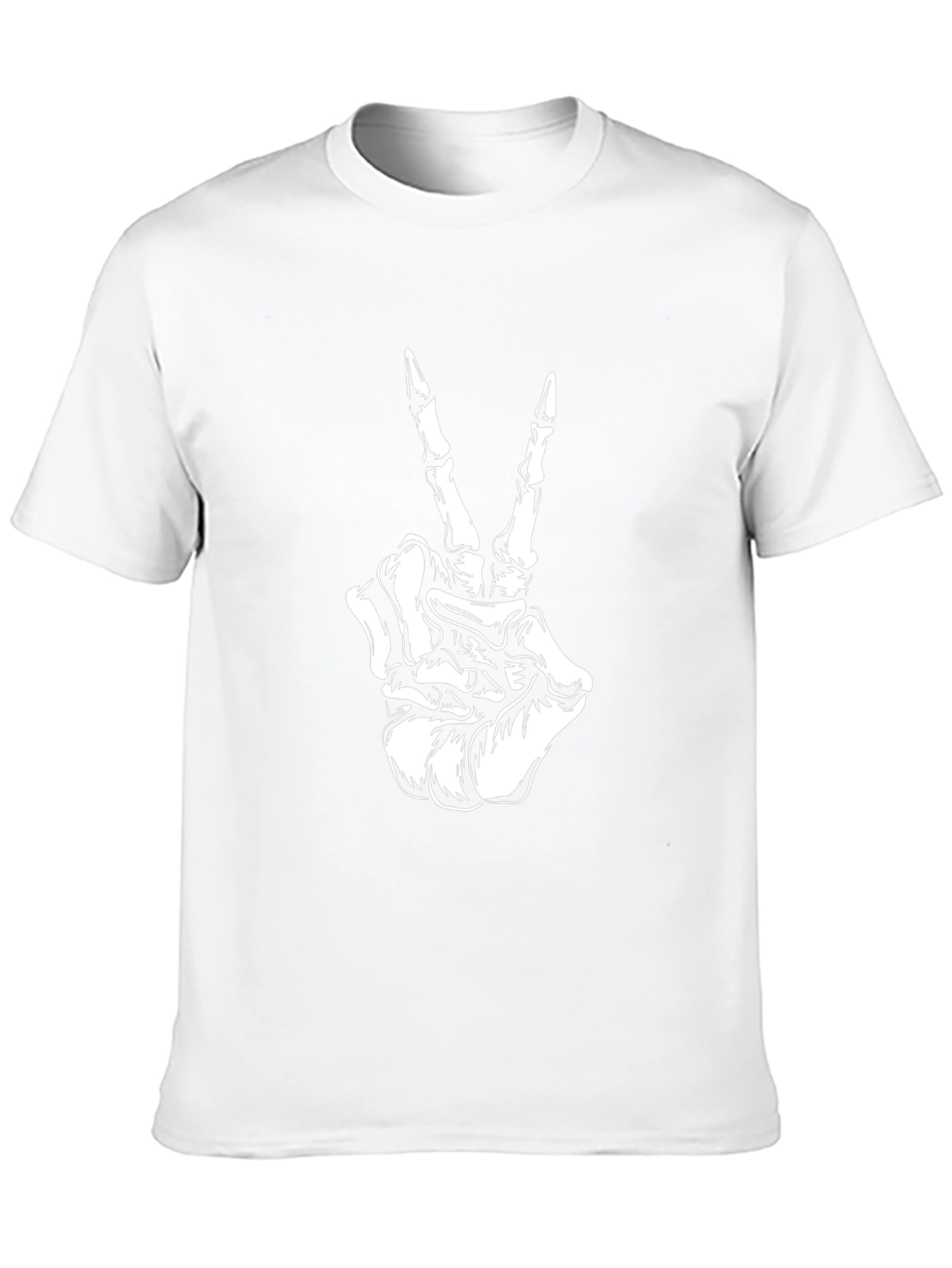 Skeleton Hand Peace Sign Graphic Tee
