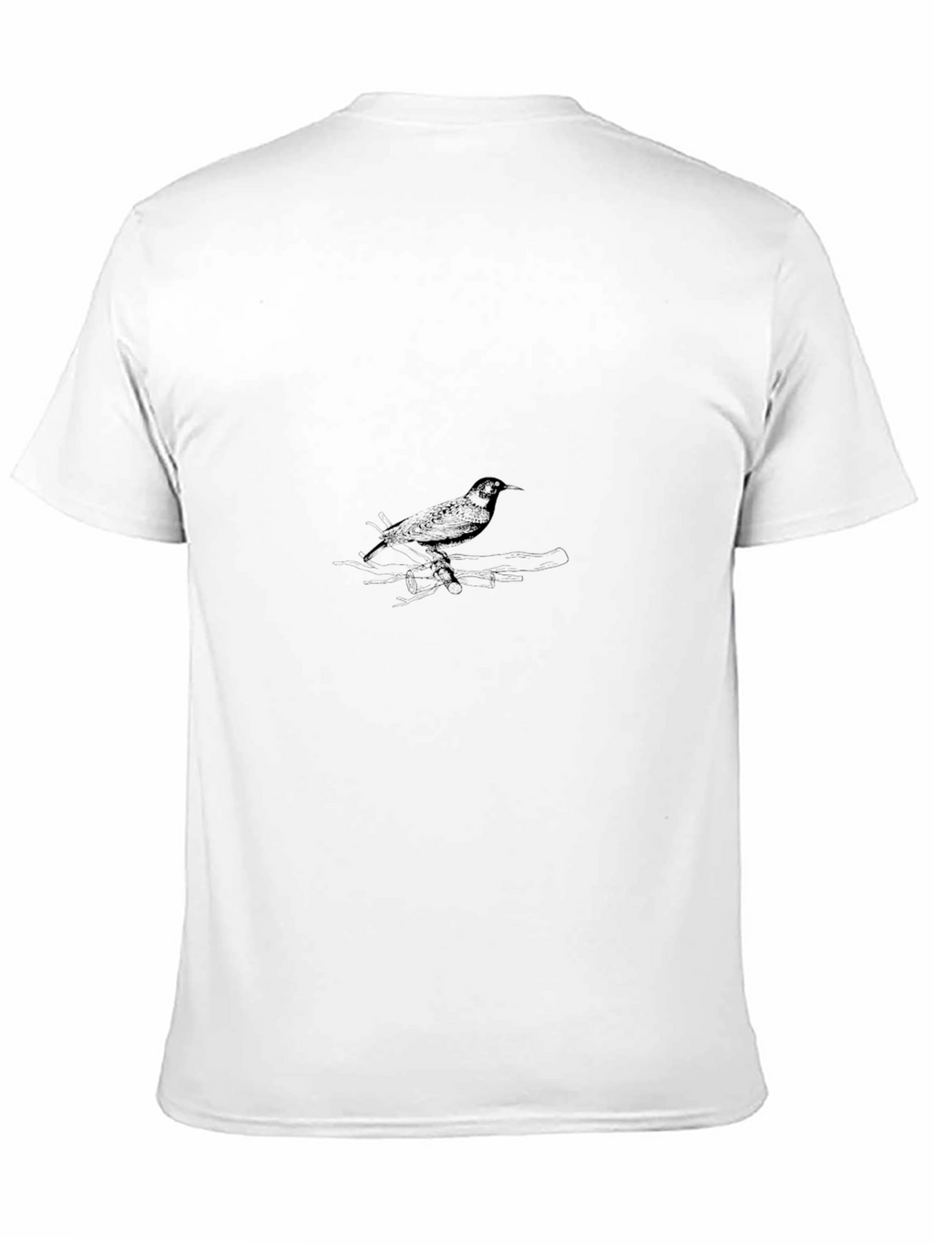 Mens Black T-Shirt with Bird Graphic