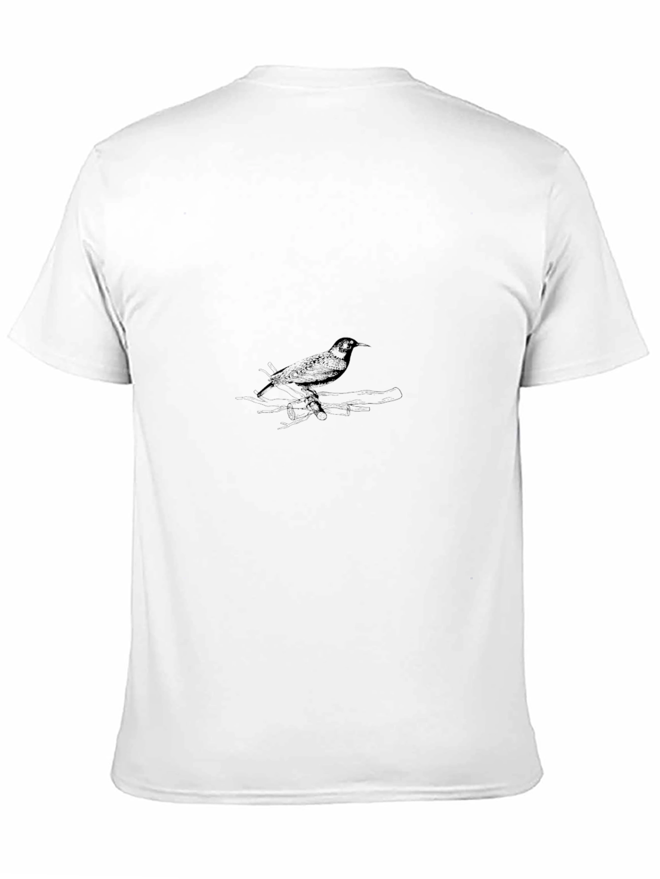 Mens Black T-Shirt with Bird Graphic