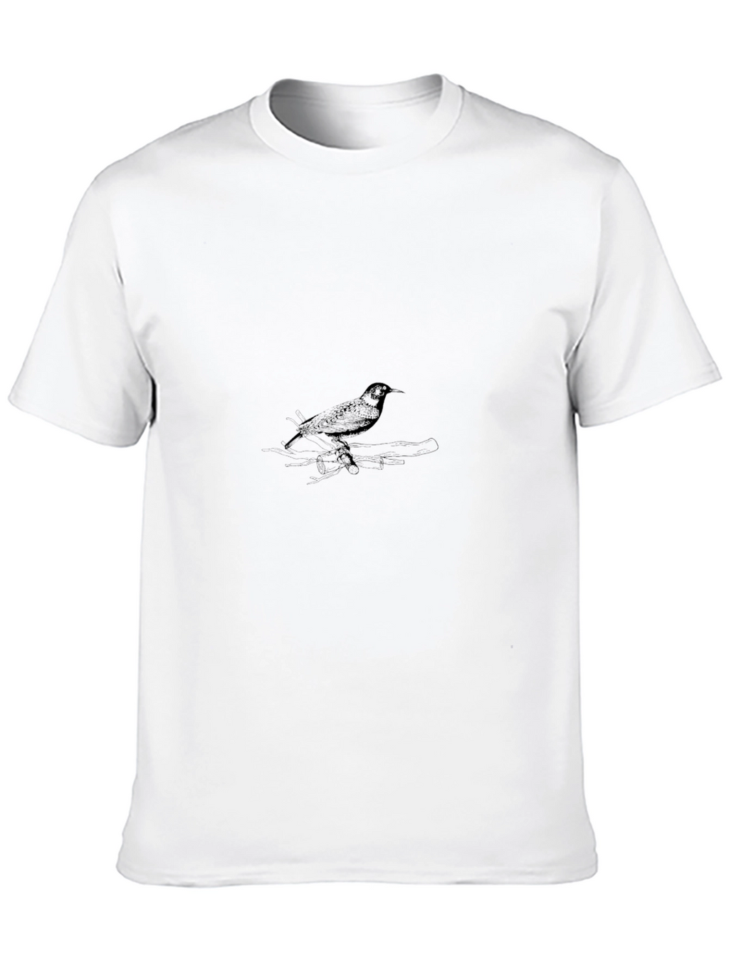 Mens Black T-Shirt with Bird Graphic