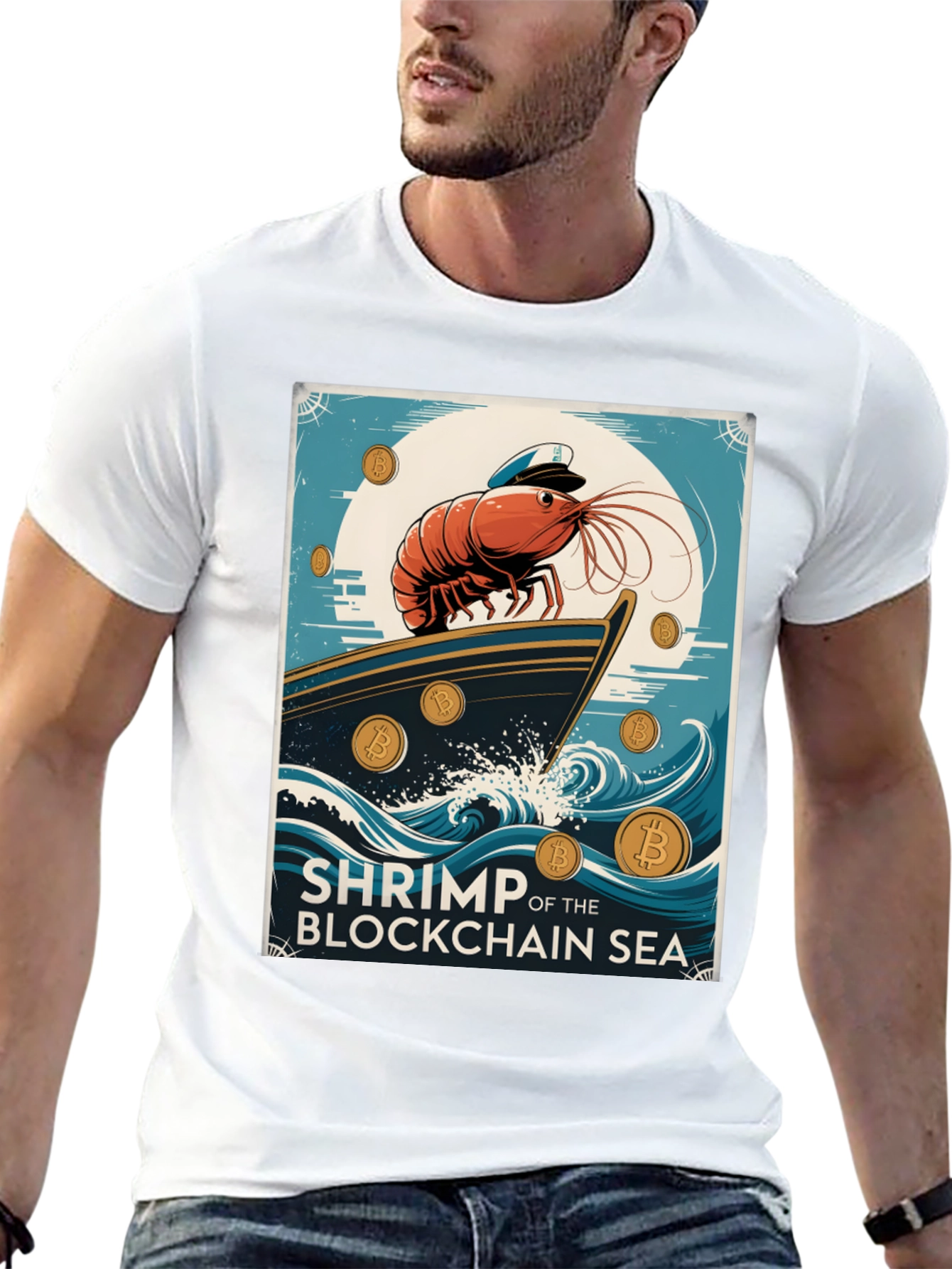 Shrimp Blockchain Sea Graphic Tee