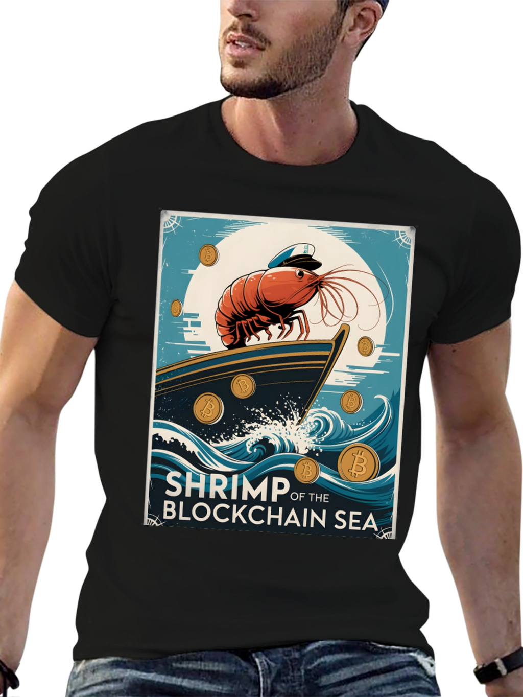 Shrimp Blockchain Sea Graphic Tee