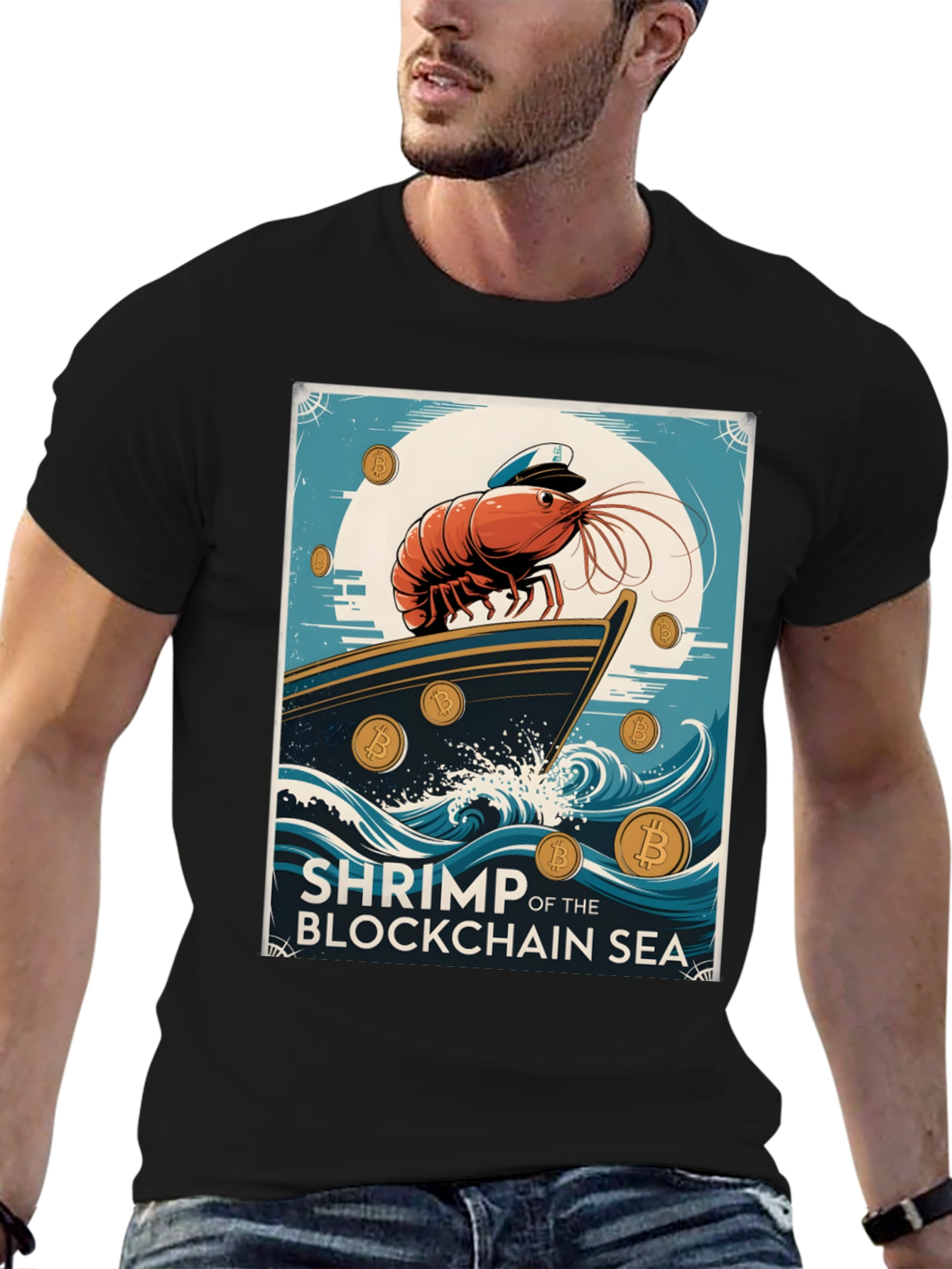 Shrimp Blockchain Sea Graphic Tee