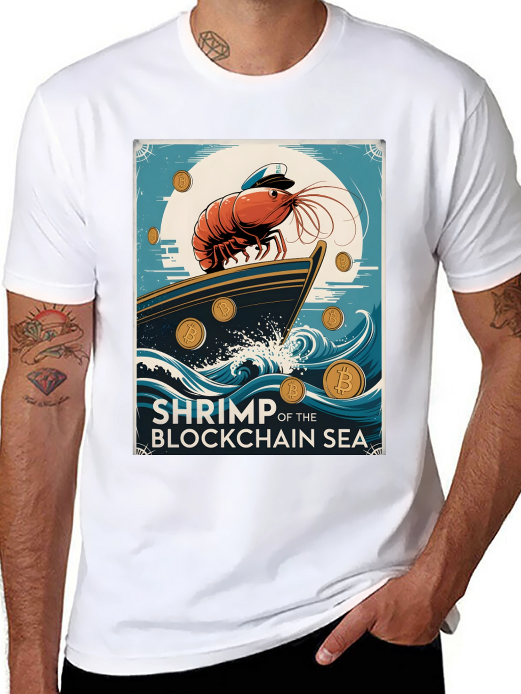 Shrimp Blockchain Sea Graphic Tee