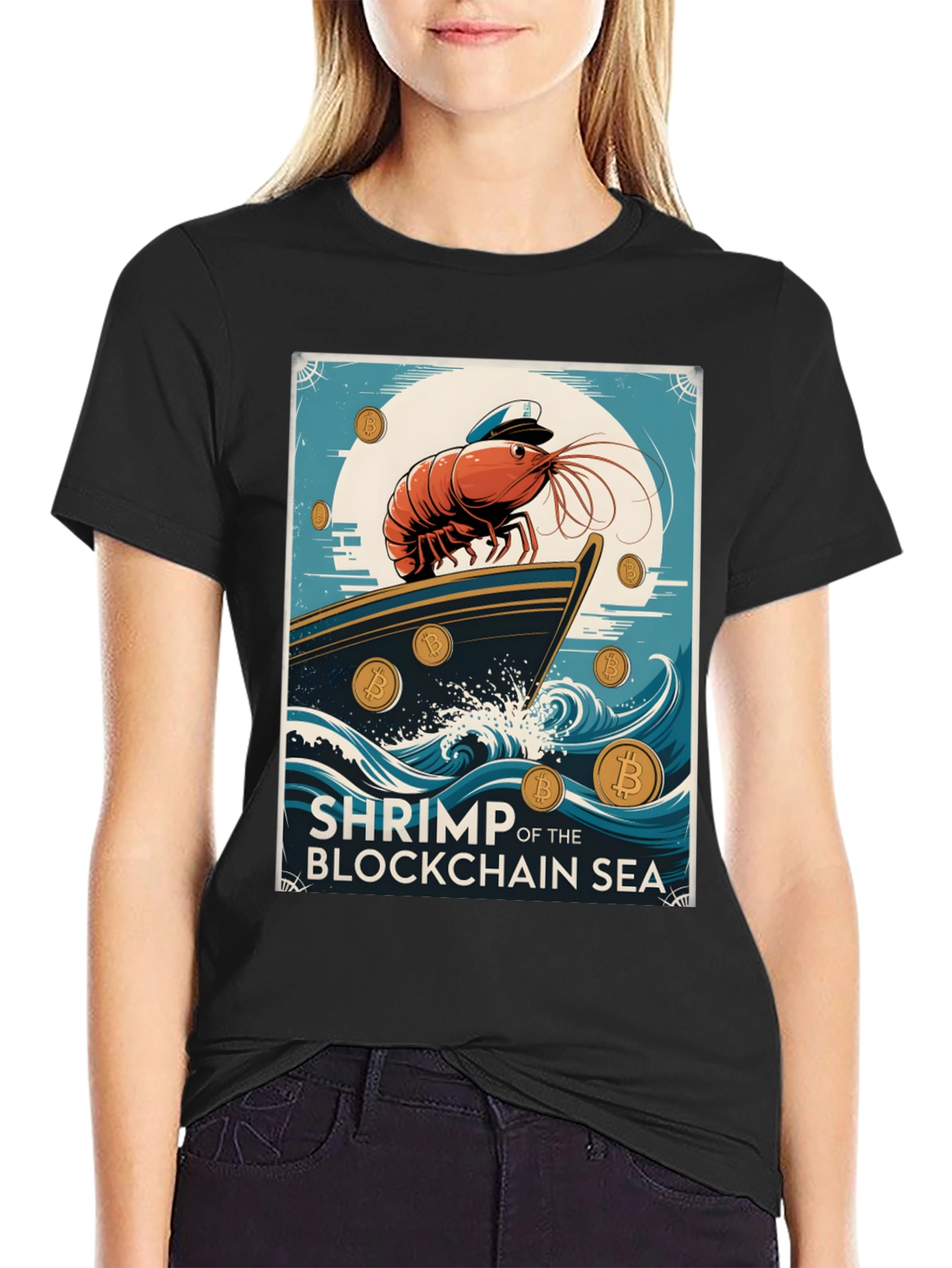 Shrimp Blockchain Sea Graphic Tee